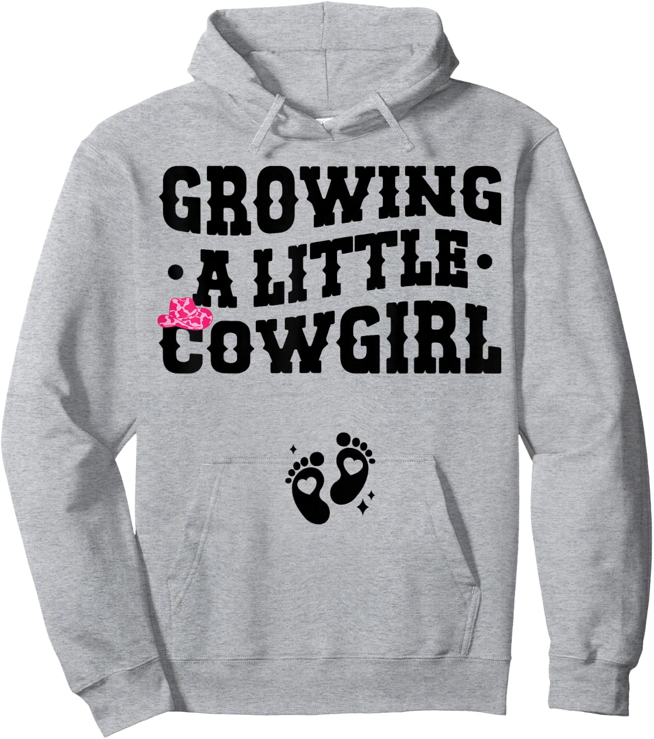 Growing a Little Cowgirl - Country Pregnancy Announcement Hoodie - Hoodie | Ash