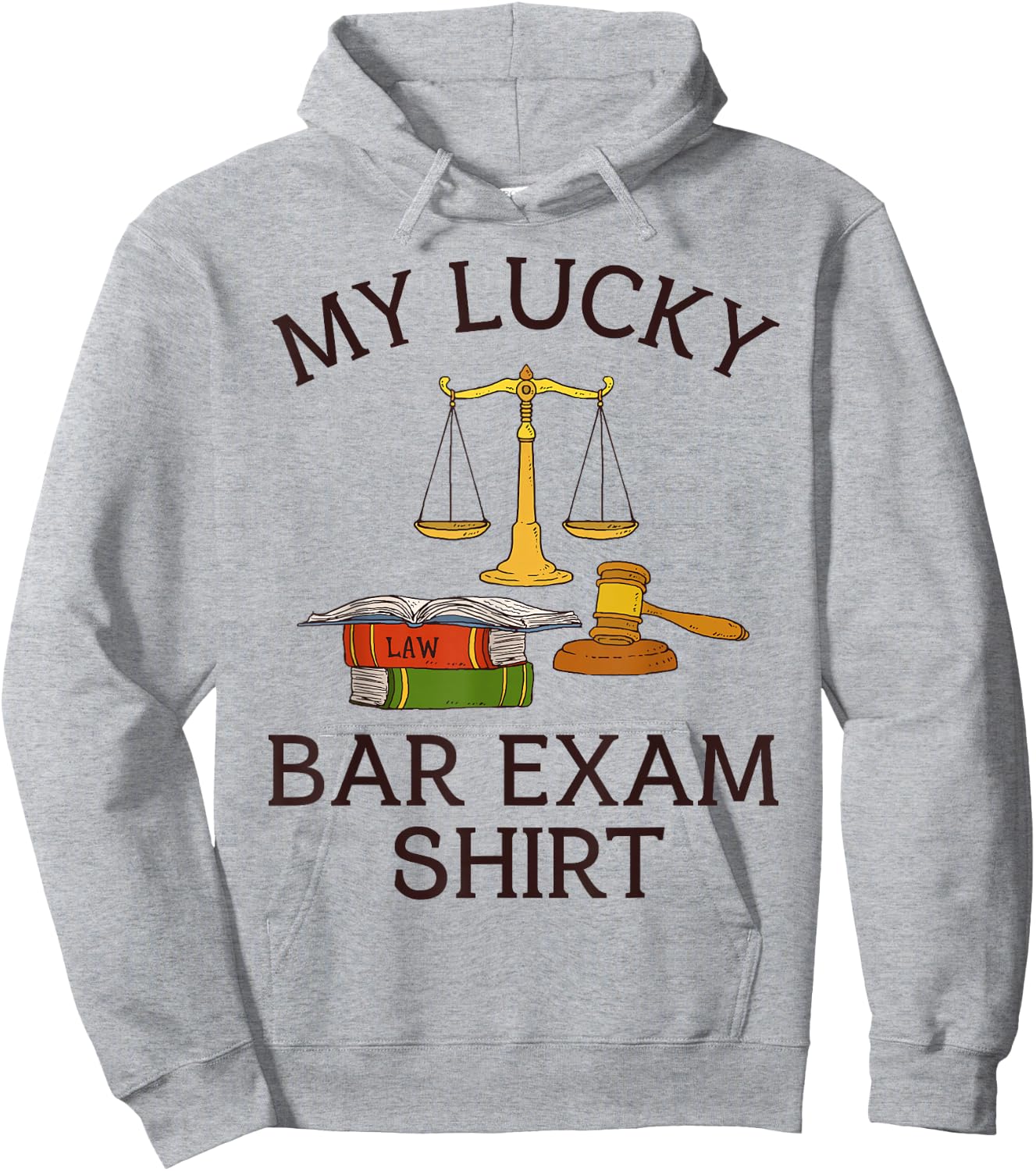 My Lucky Bar Exam Shirt Lawyer Law School Student Cool Retro Hoodie - Hoodie | Ash