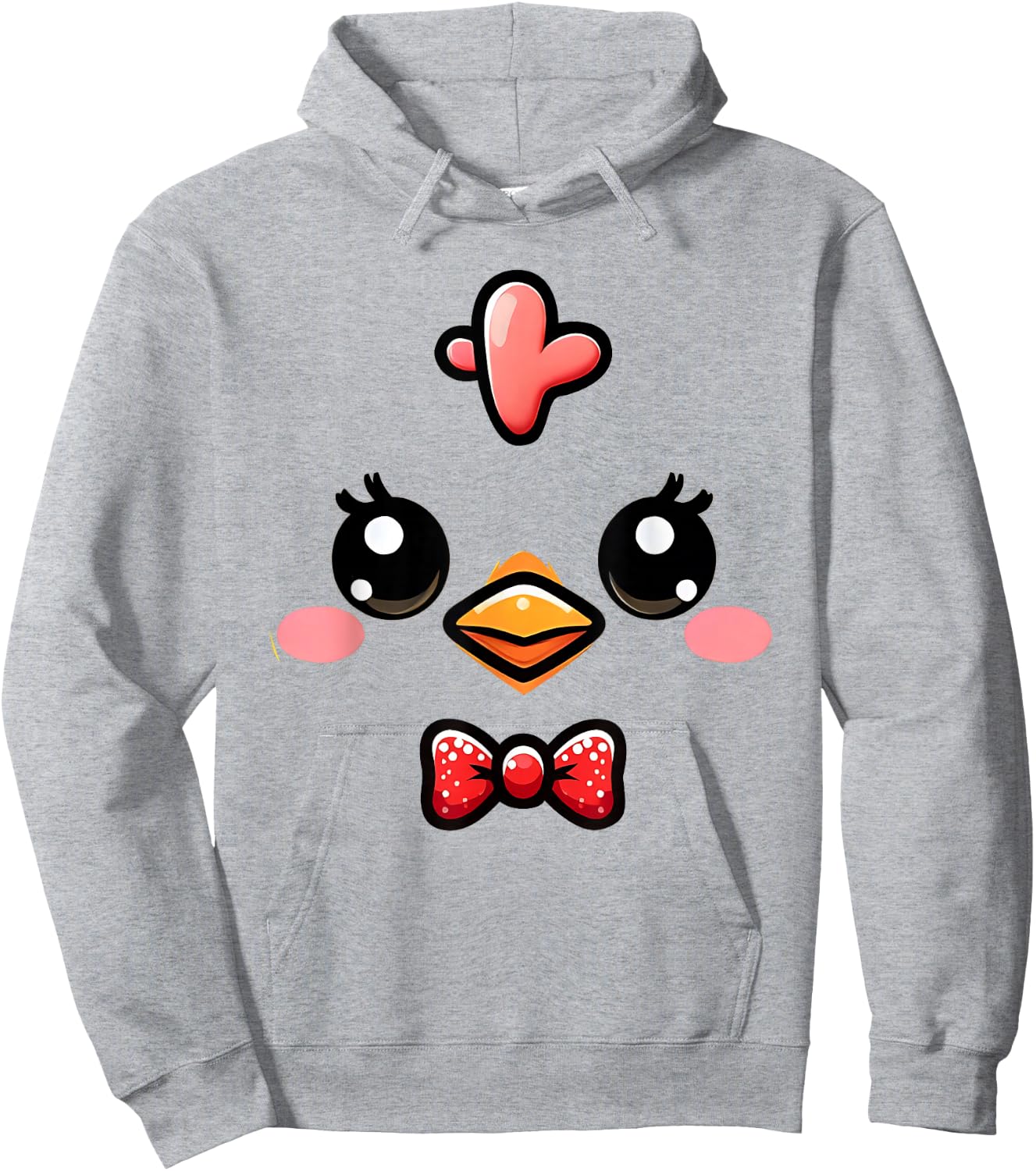 Cute Chicken Face Yellow Chick Costume Farm Animal Lover Hoodie - Hoodie | Ash
