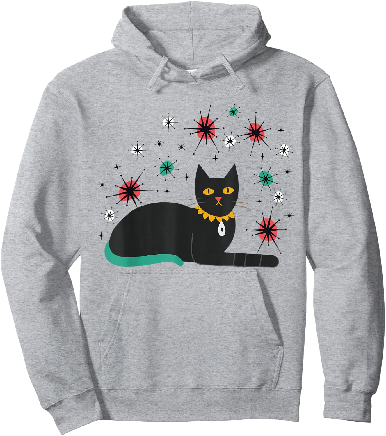 Retro Cat Midcentury Atomic Age 1950s Mid Century Hoodie - Hoodie | Ash