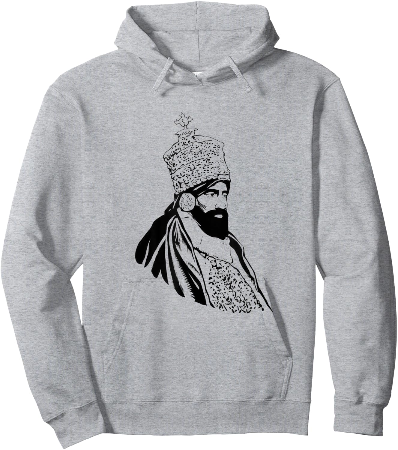 Haile Selassie Ethiopian King of Crown Jamaican Rasta Hoodie - Hoodie | Ash