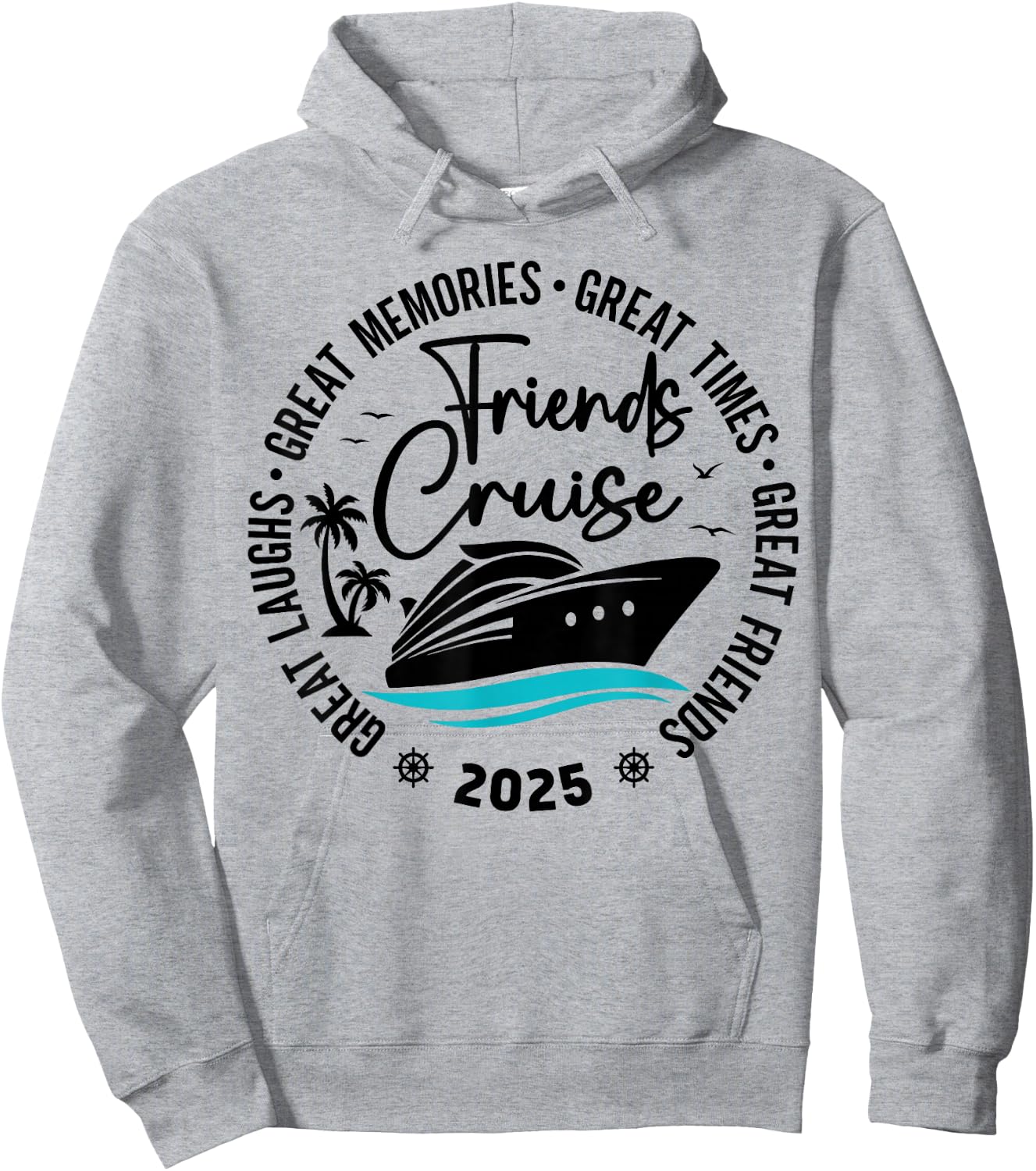 Friends Cruise 2025 Vacation Trip Cruising Friends Matching Hoodie - Hoodie | Ash