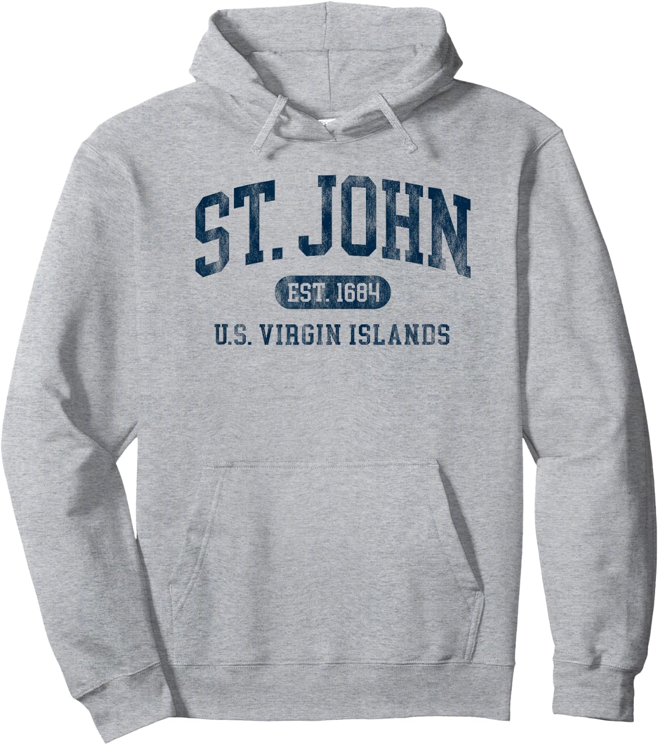 Vintage St John USVI Est 1684 Souvenir Throwback Hoodie - Hoodie | Ash