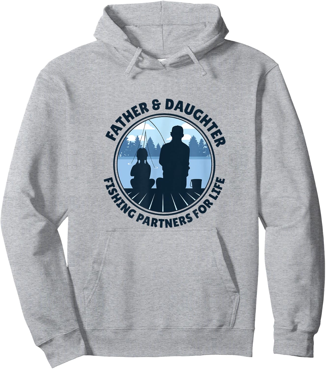 Father and Daughter Fishing Partners For Life Hoodie - Hoodie | Ash