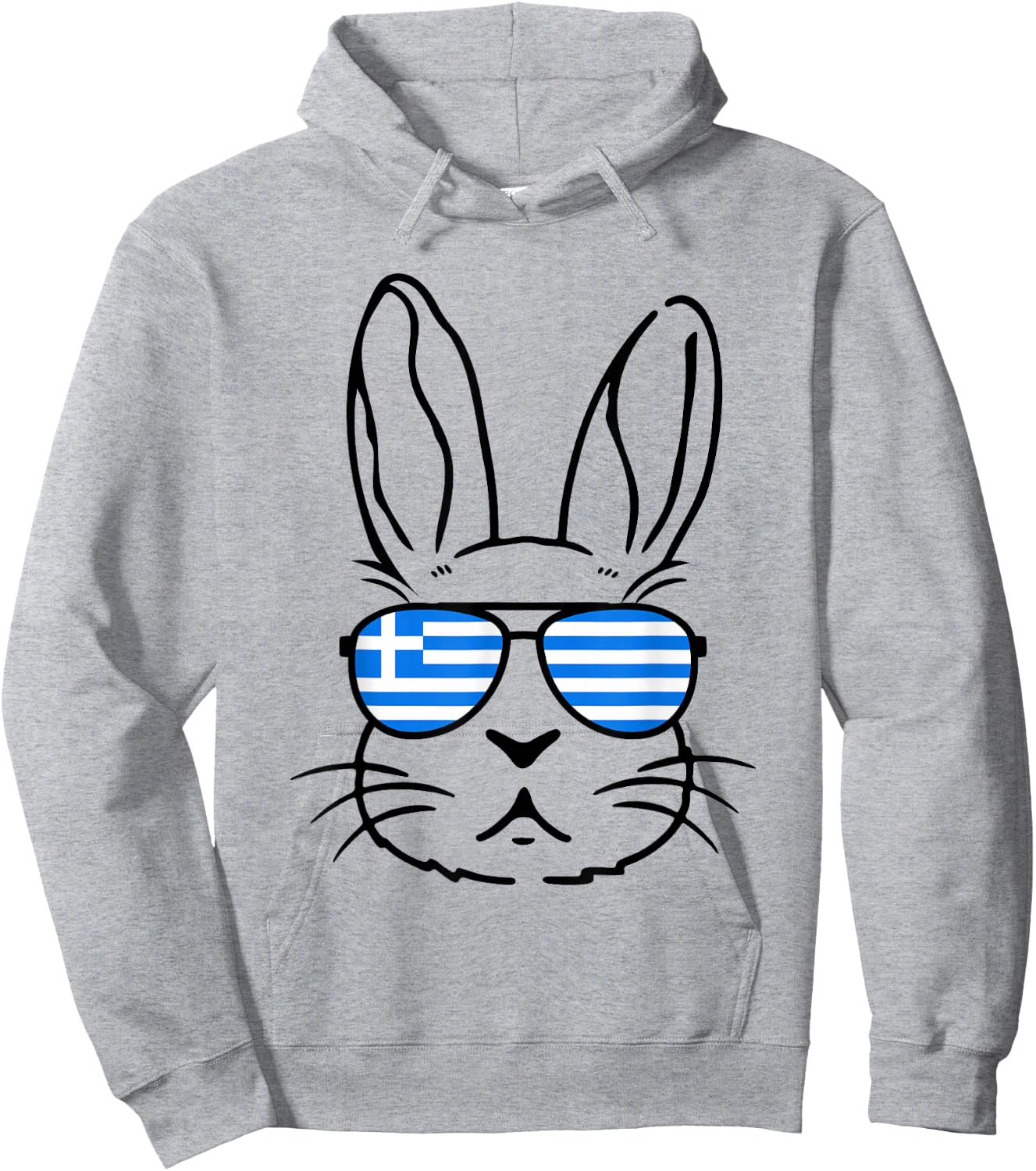 Greek Easter 2026 Greece Flag Bunny Funny Greek Easter Kids Hoodie - Hoodie | Ash