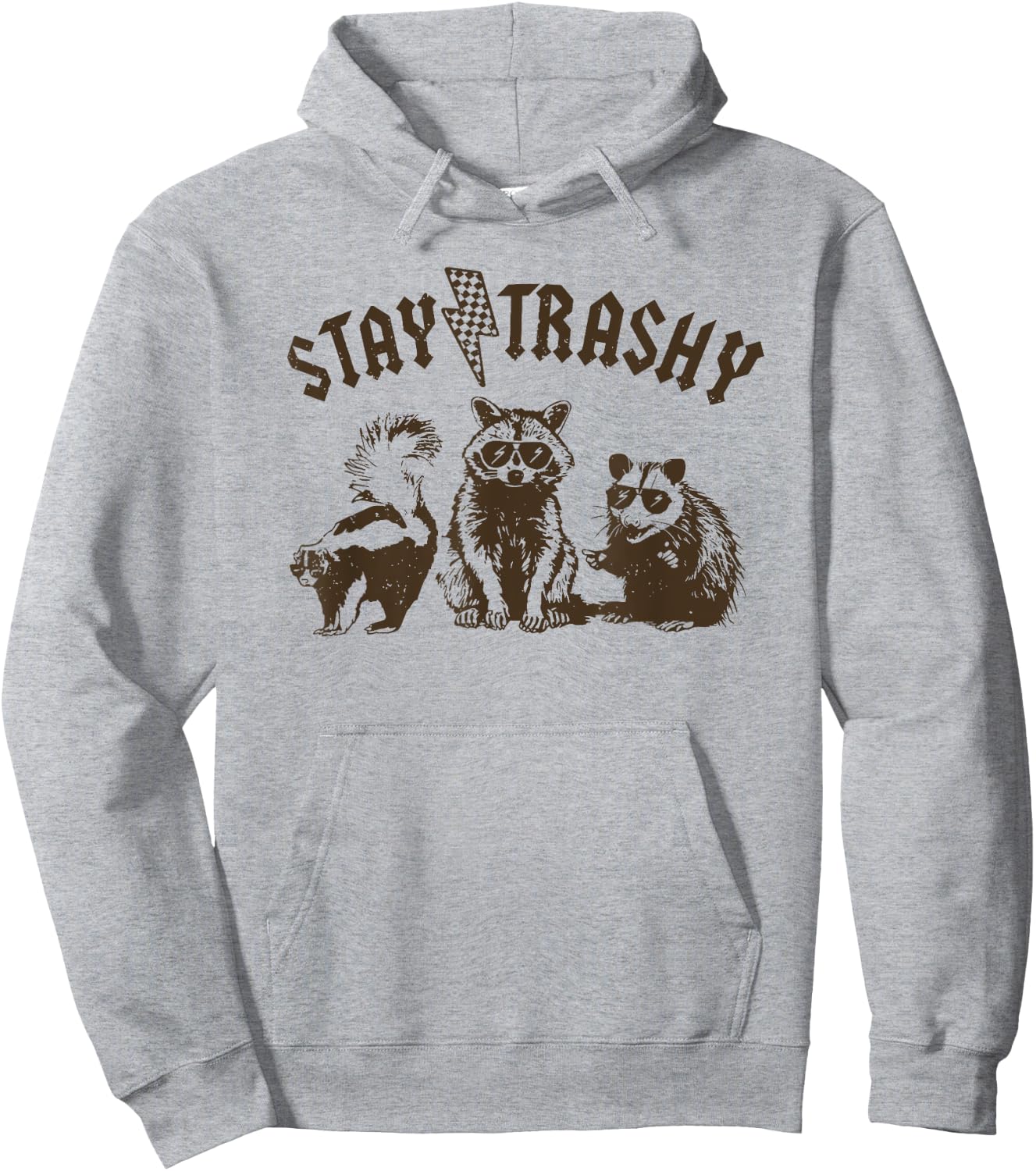 Stay Trashy Raccoon Hoodie - Hoodie | Ash