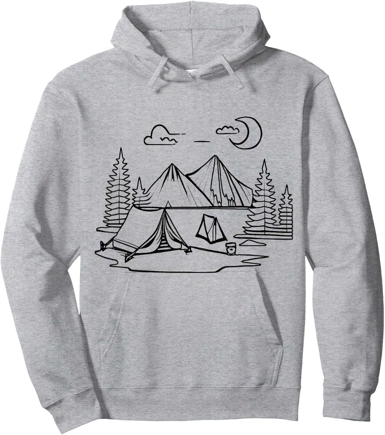 Tent camp Camping coloring and painting yourself coloring Hoodie - Hoodie | Ash