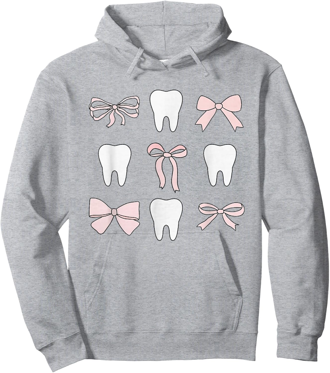 Retro Coquette Pink Girly Dental Hygiene Teeth Graduation Hoodie - Hoodie | Ash
