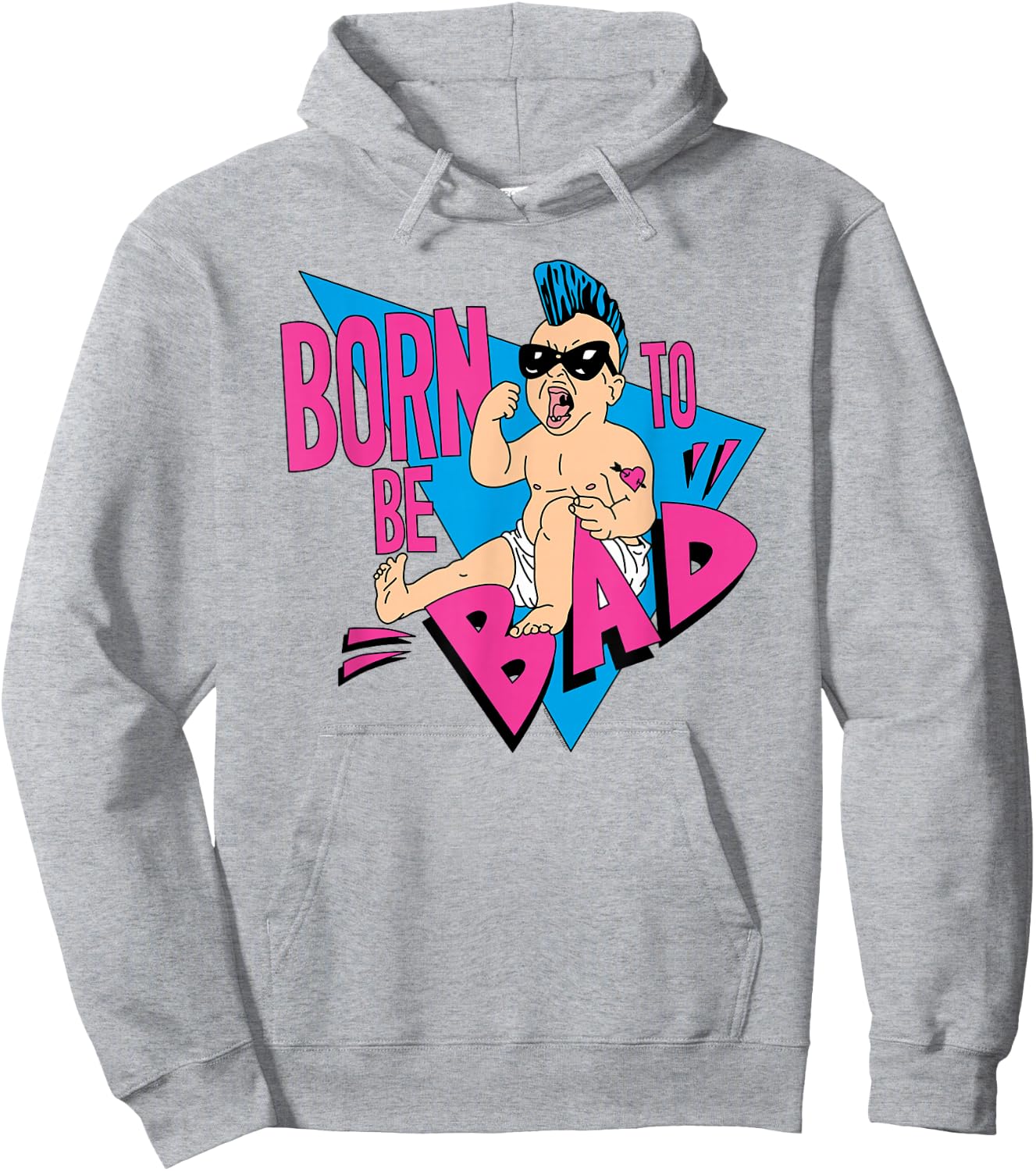 Ripple Junction Born to be Bad Mohawk Baby Hoodie - Hoodie | Ash