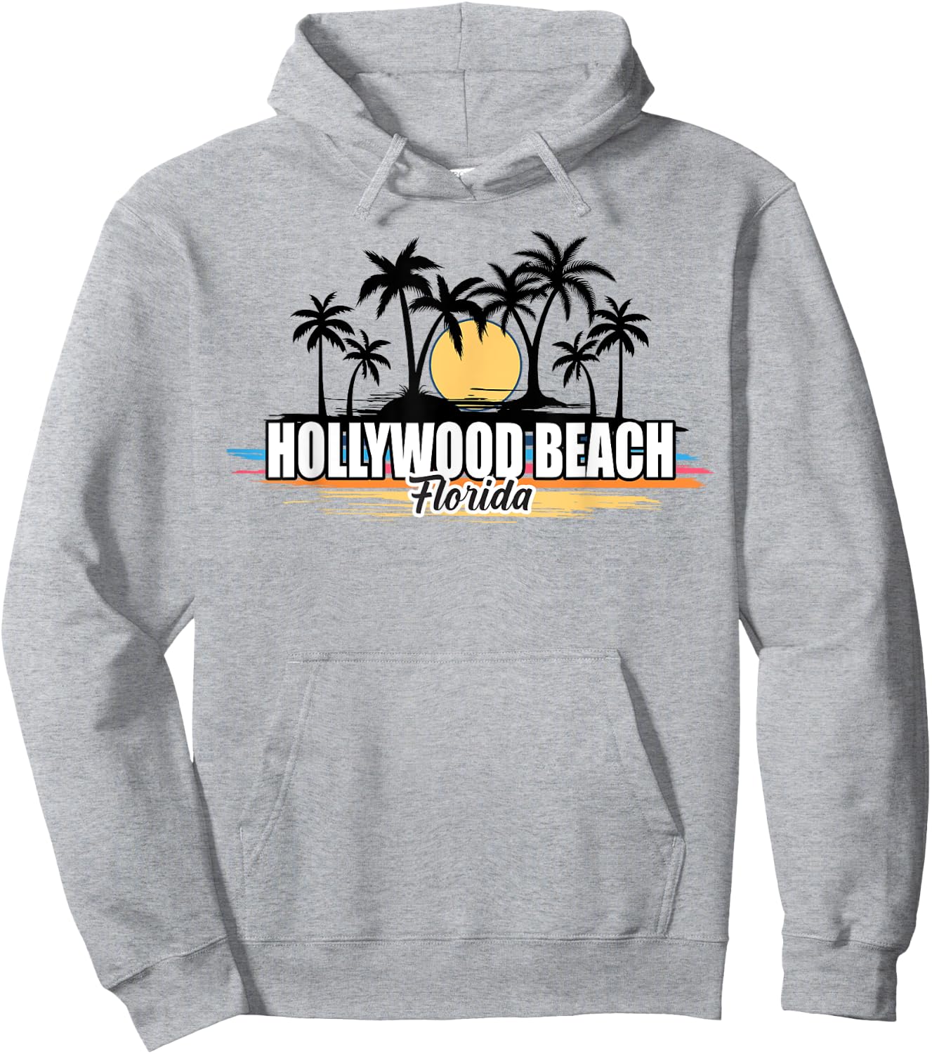 Hollywood Beach Florida Retro Surfing Beach Hoodie - Hoodie | Ash
