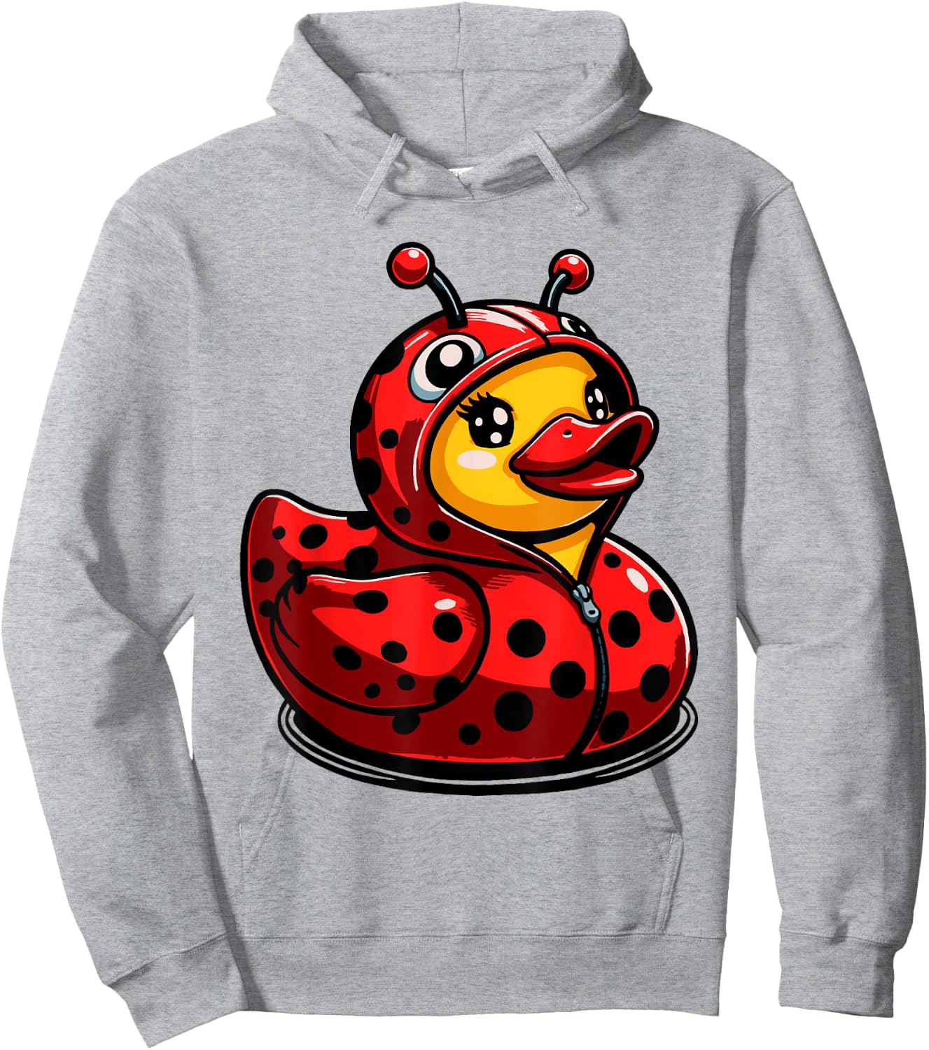 Ladybugs Ducks Ladybug Duck Lady Beetles Duckling - -Kids, Grey, Small, Short Sleeve, Cartoon, Halloween Hoodie - Hoodie | Ash