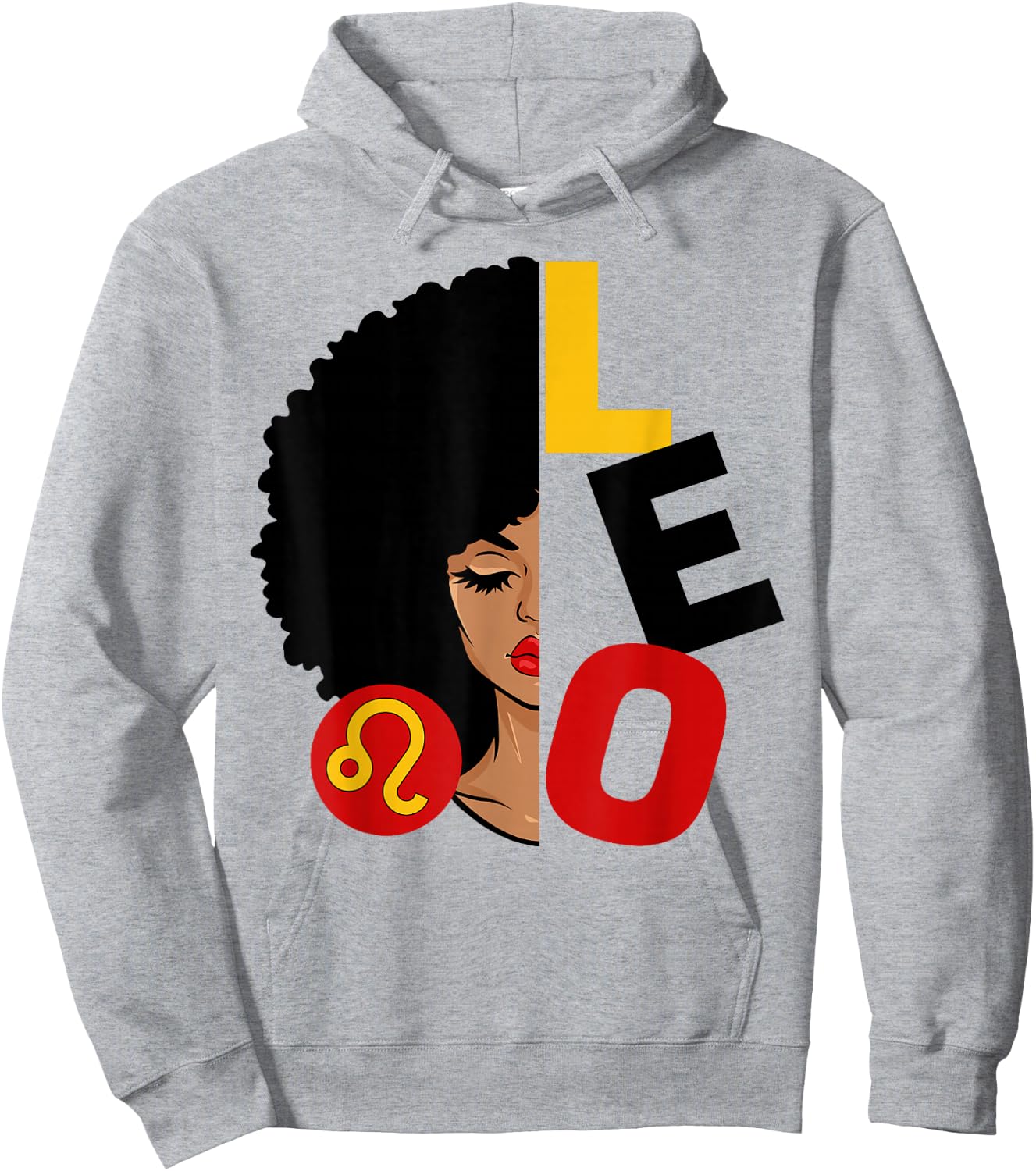 Leo Queen Afro Black Woman Melanin Girl Zodiac Sign Hoodie - Hoodie | Ash