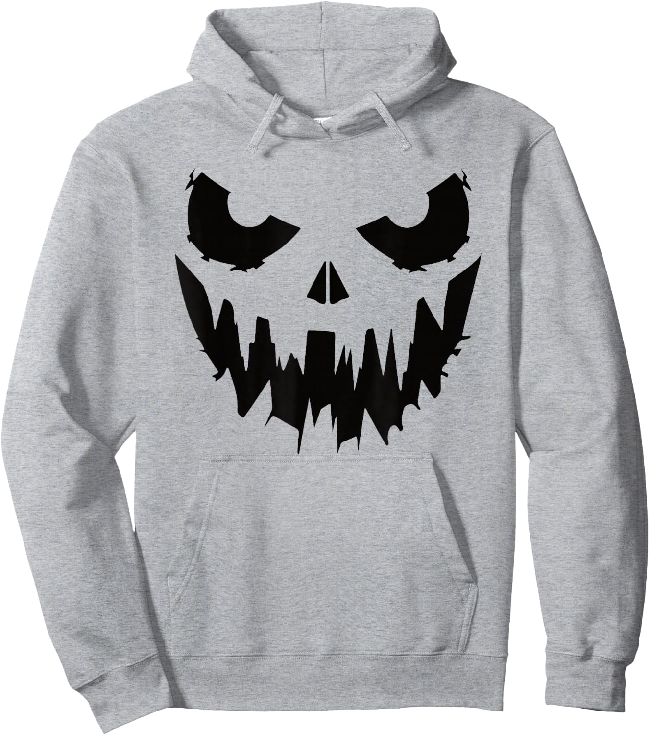 Scary Pumpkin Face Jack O Lantern Halloween Men Women Kids Hoodie - Hoodie | Ash