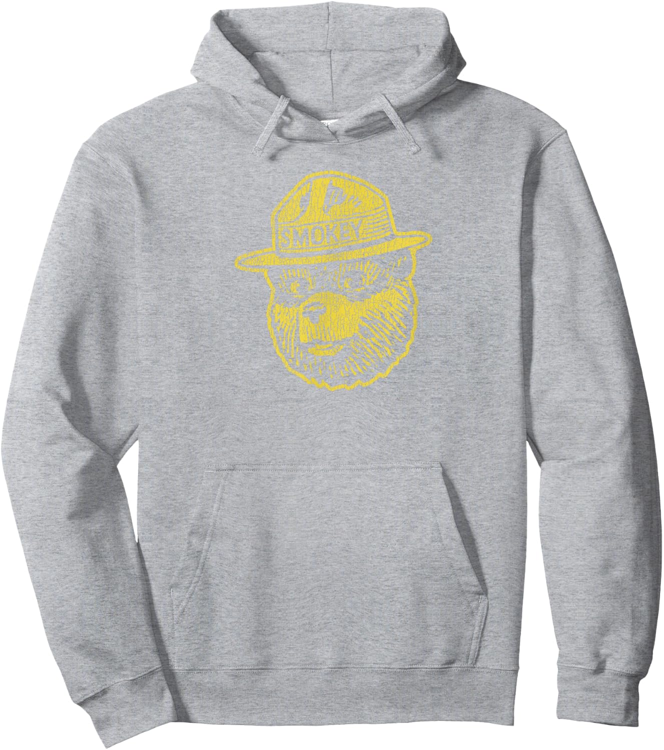 Smokey Bear Keep Our Forests Green & Growing! Distressed Hoodie - Hoodie | Ash