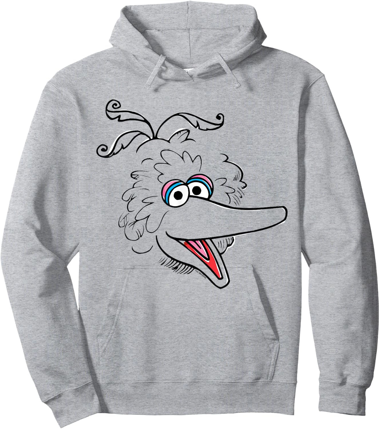 Sesame Street Big Bird Retro Sketch Face Halloween Costume Hoodie - Hoodie | Ash