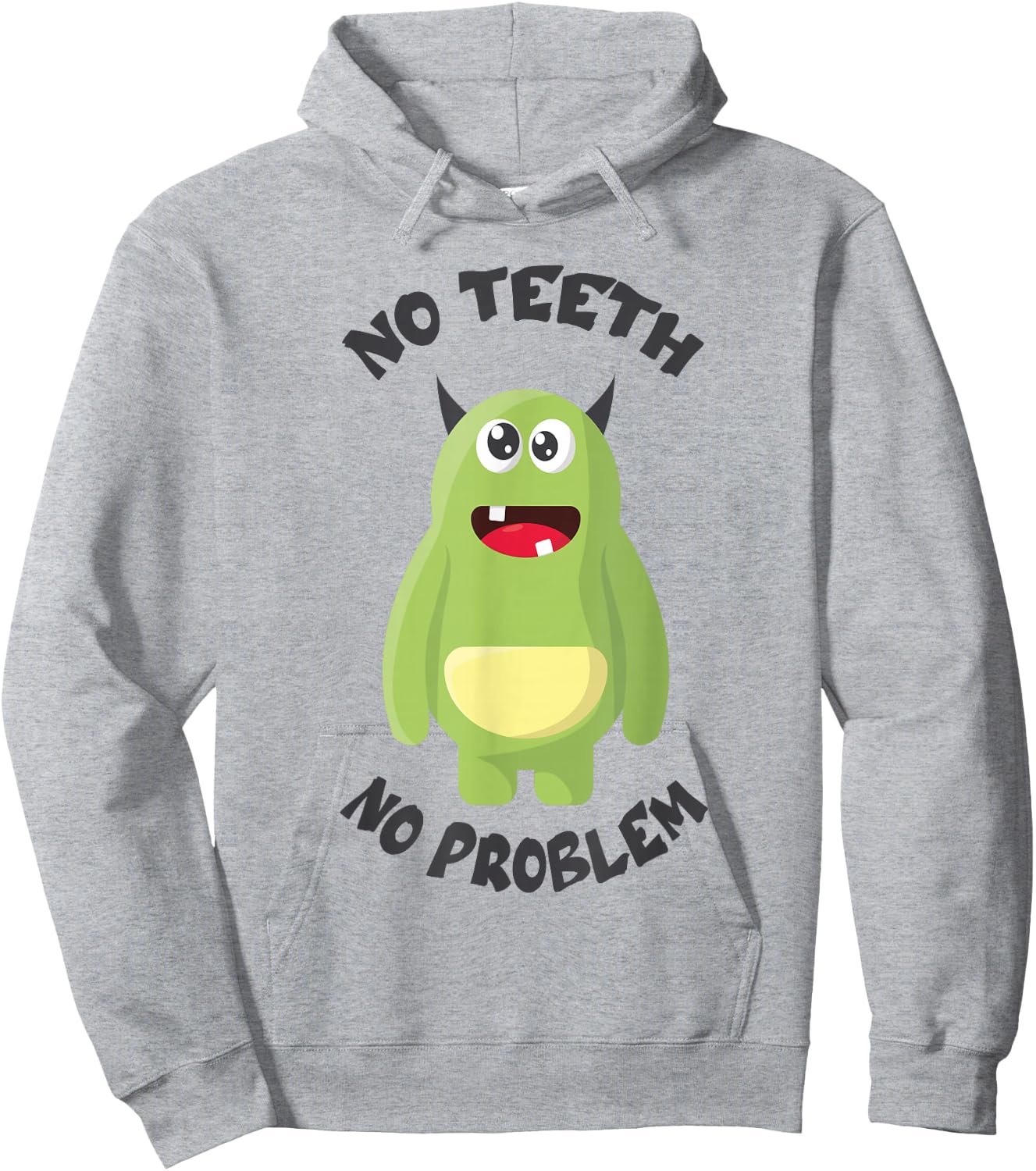No Teeth No Problem Funny Bad Missing Teeth Tooth Dentist Hoodie - Hoodie | Ash