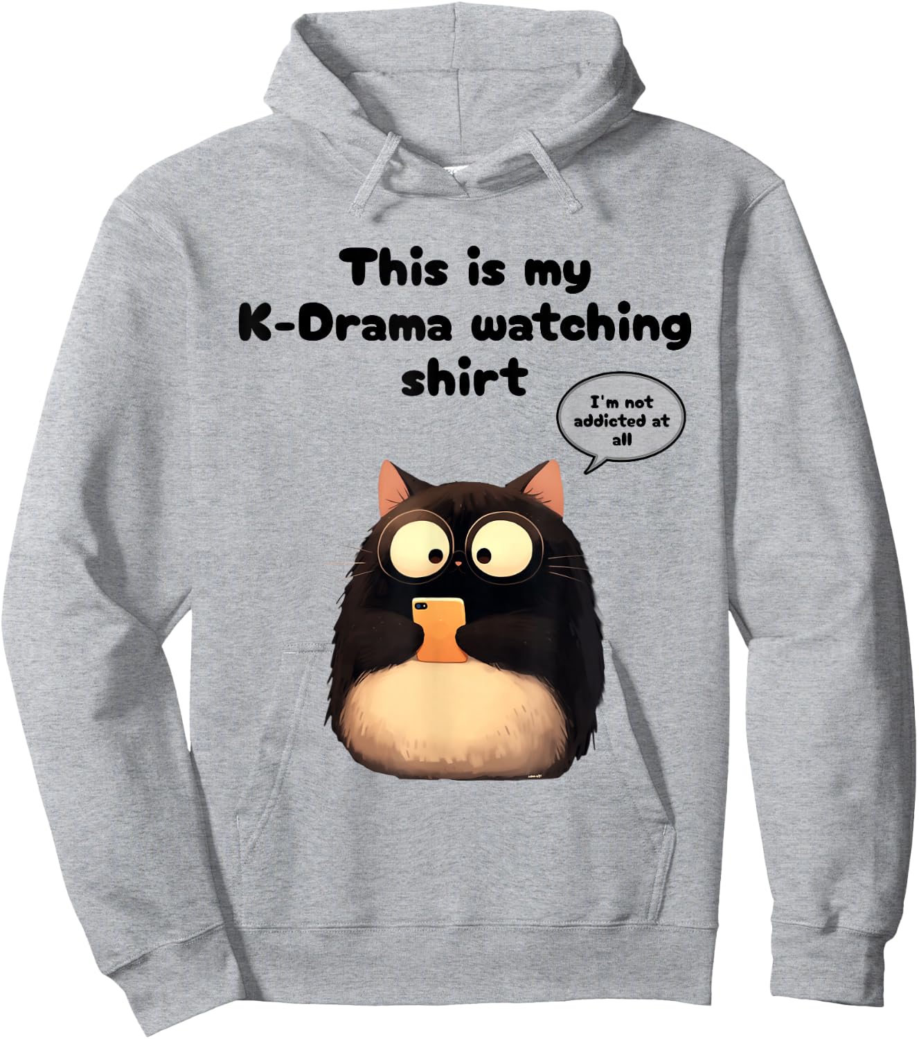 Kpop Gifts Co. -Adults, Teen Rabbit Kdrama Watching Cat Merch Korean Drama Merchandise Hoodie - Hoodie | Ash