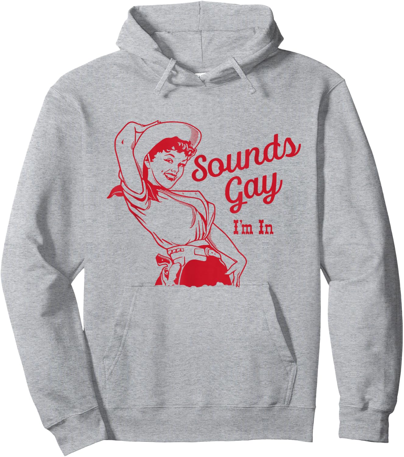 Sounds Gay I'm In – Vintage Lesbian Cowgirl Howdy Lesbians Hoodie - Hoodie | Ash