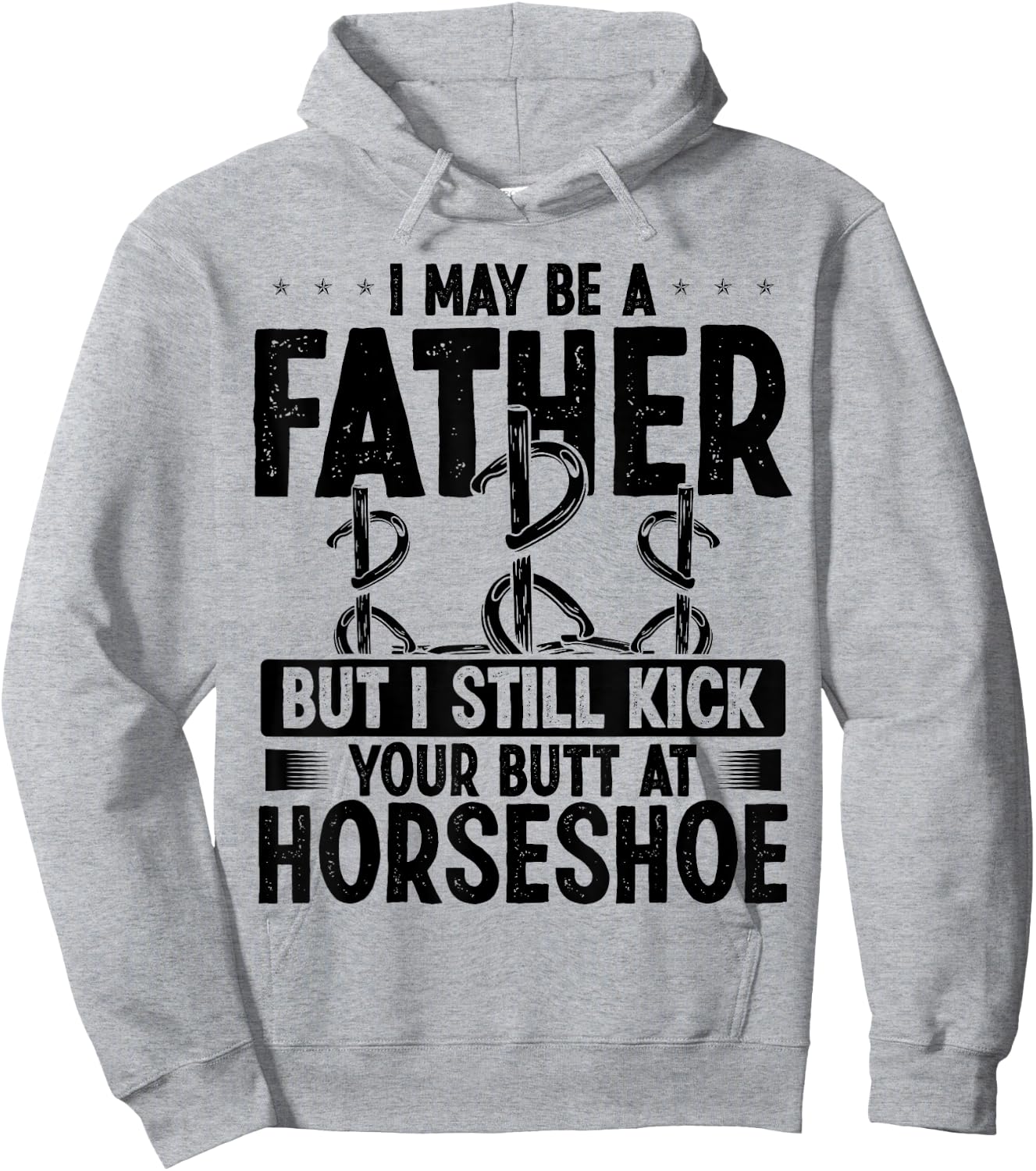Horseshoe Team Fathers Day Horseshoes Game Dad Papa Hoodie - Hoodie | Ash