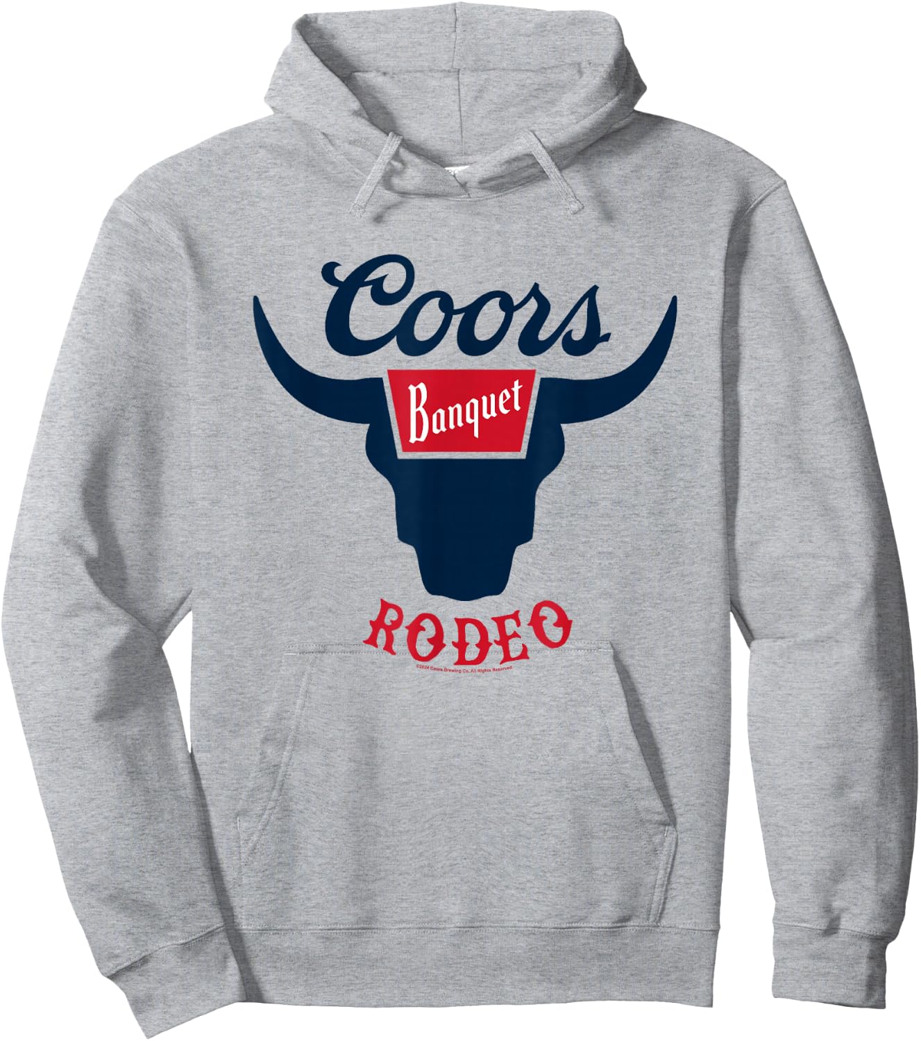Coors Banquet Rodeo Bull Horns Classic Badge Hoodie - Hoodie | Ash