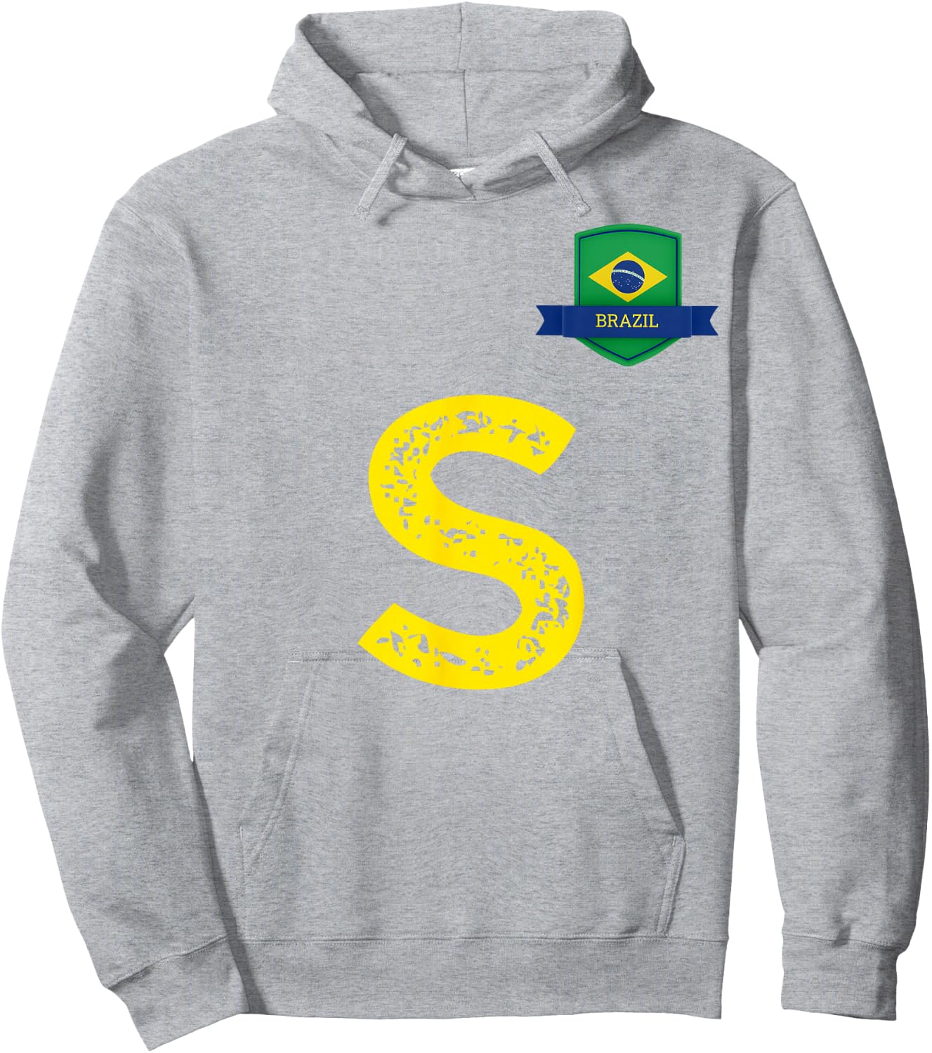 Brazil Human-Flag Letter S Brazil Brasil Hoodie - Hoodie | Ash