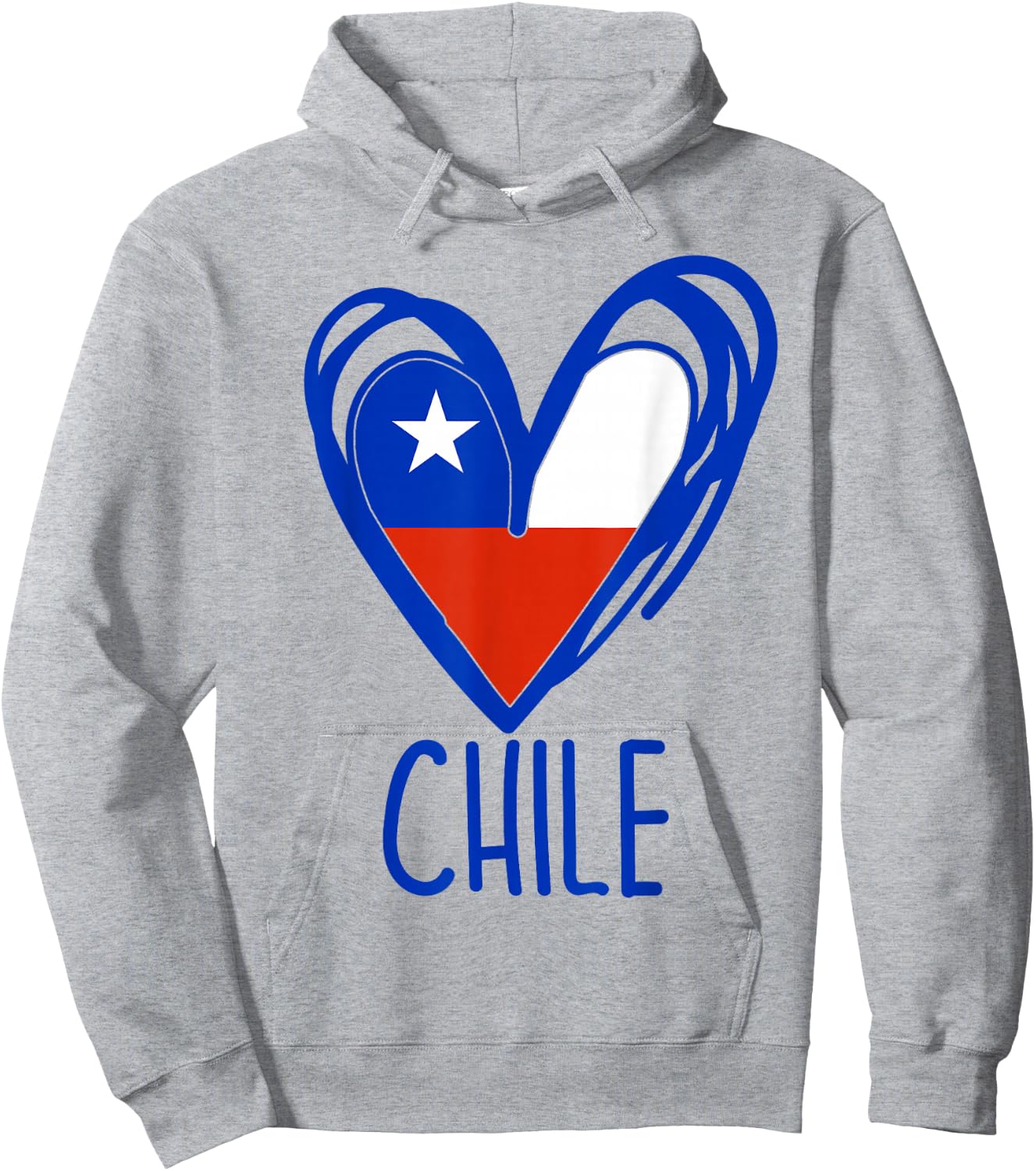 Patriotic Chile Flag Heart Graphic Chilean Pride Kids Girls Hoodie - Hoodie | Ash