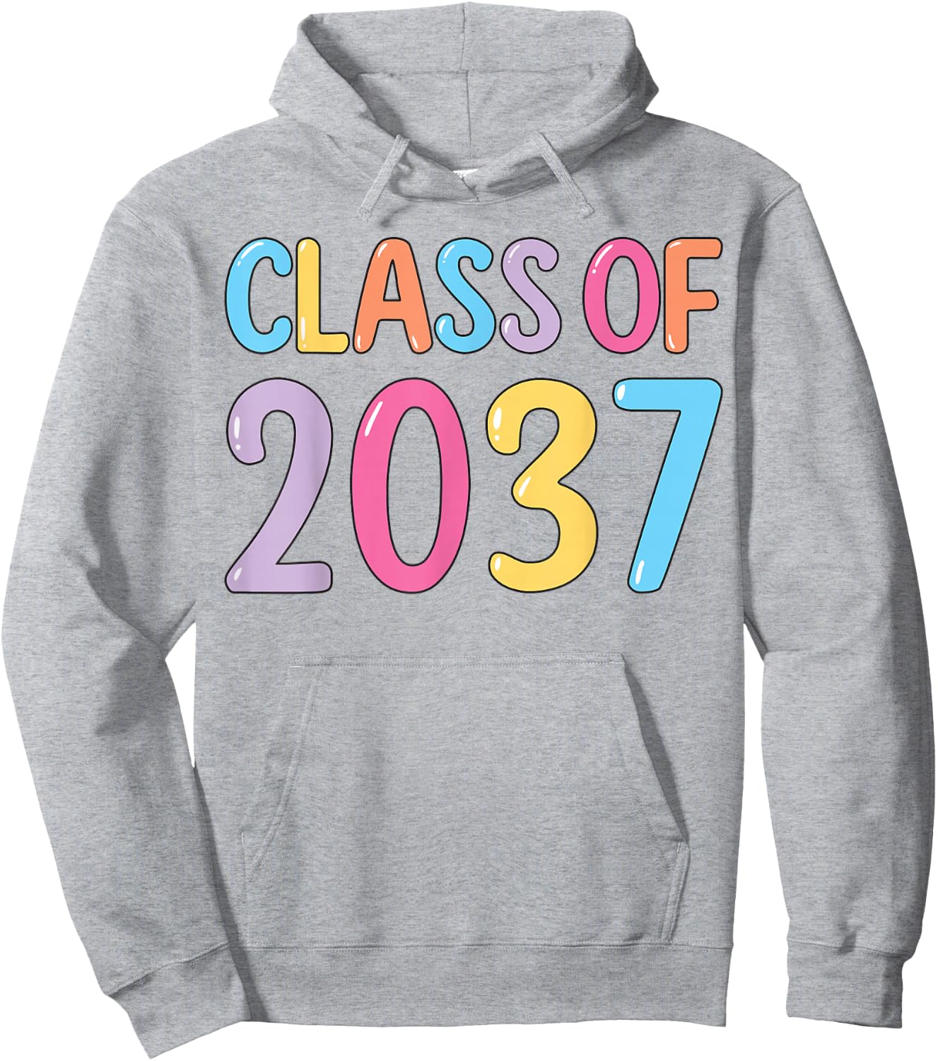 Class of 2037 Grow With Me K to 12 Grade Handprints On Back Hoodie - Hoodie | Ash