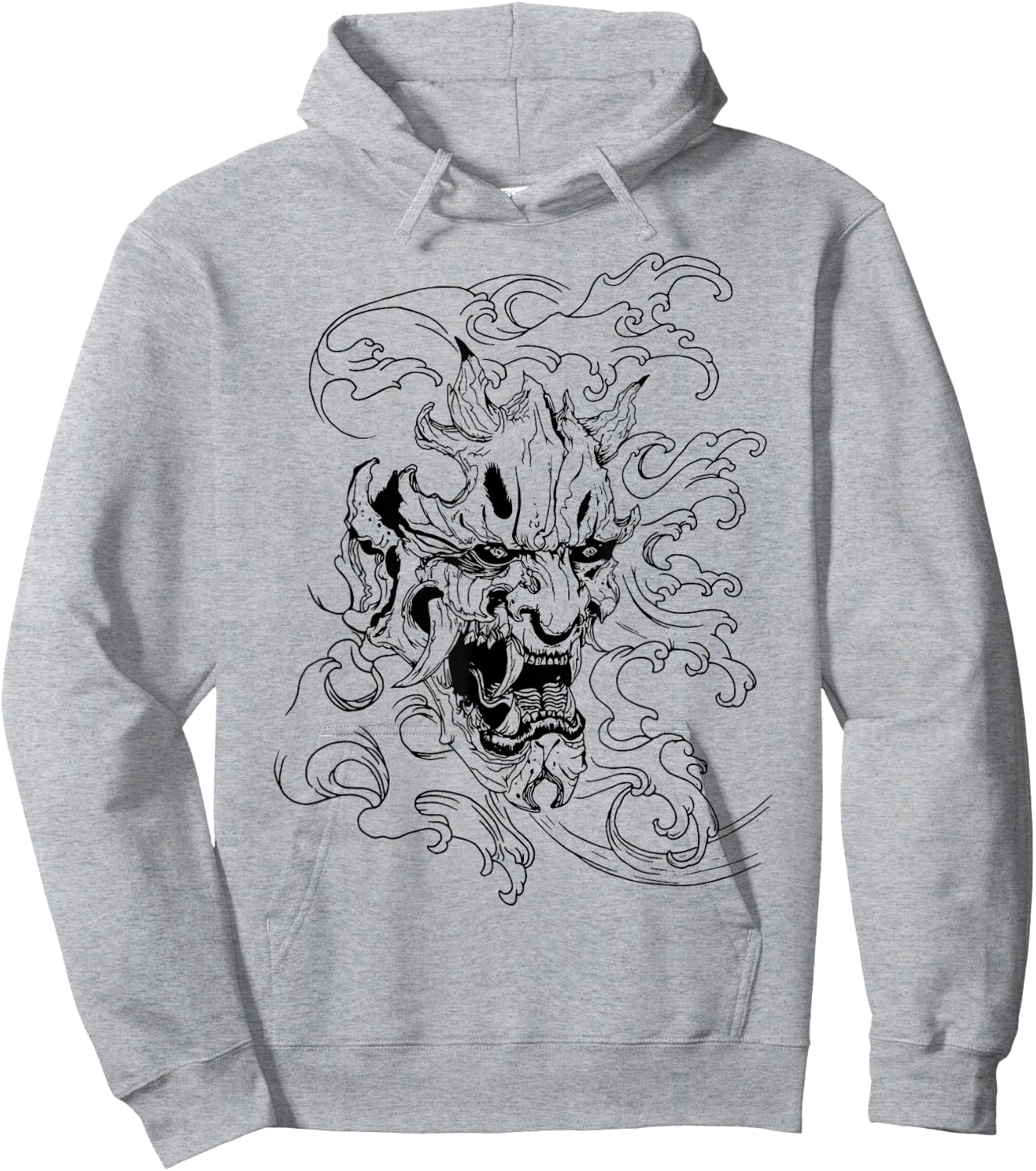 Japanese Oni Hoodie - Hoodie | Ash