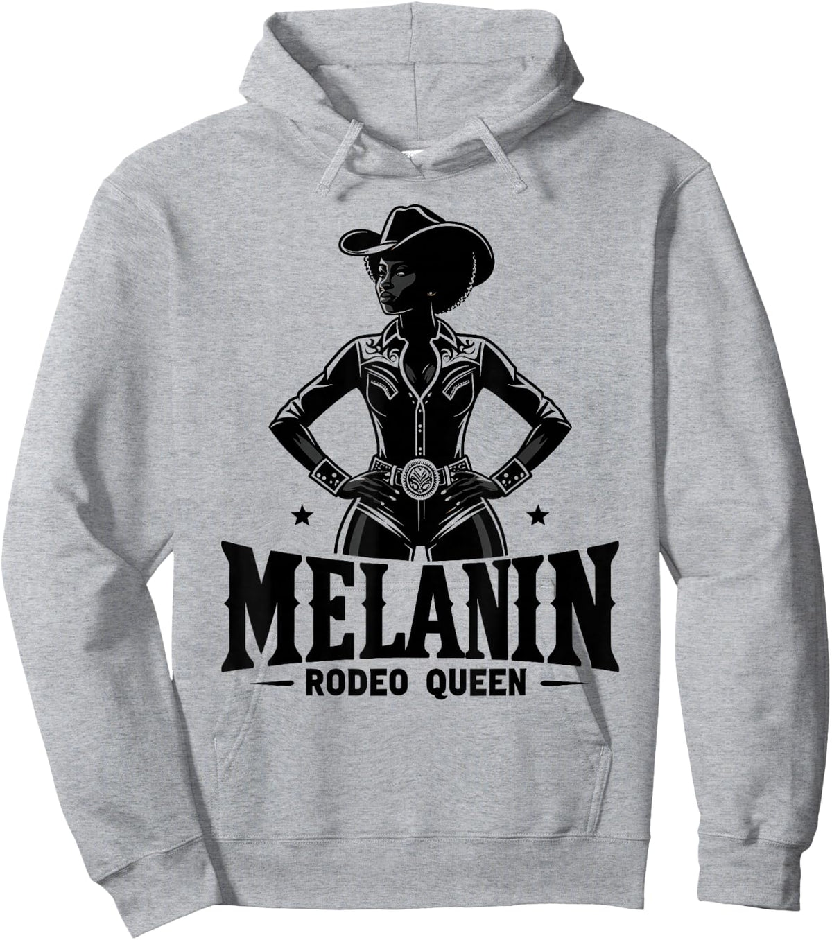 Melanin Rodeo Queen, Vintage African American Cowgirl Hoodie - Hoodie | Ash