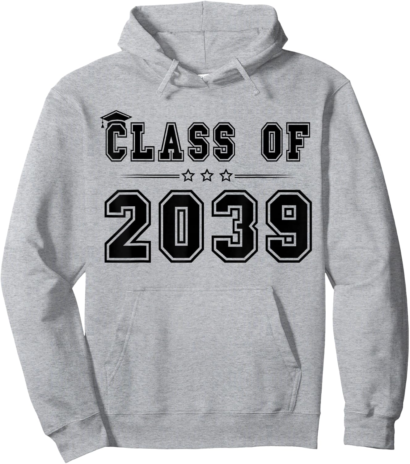 Class of 2039 Grow With Me Graduation Handprint On Back Hoodie - Hoodie | Ash