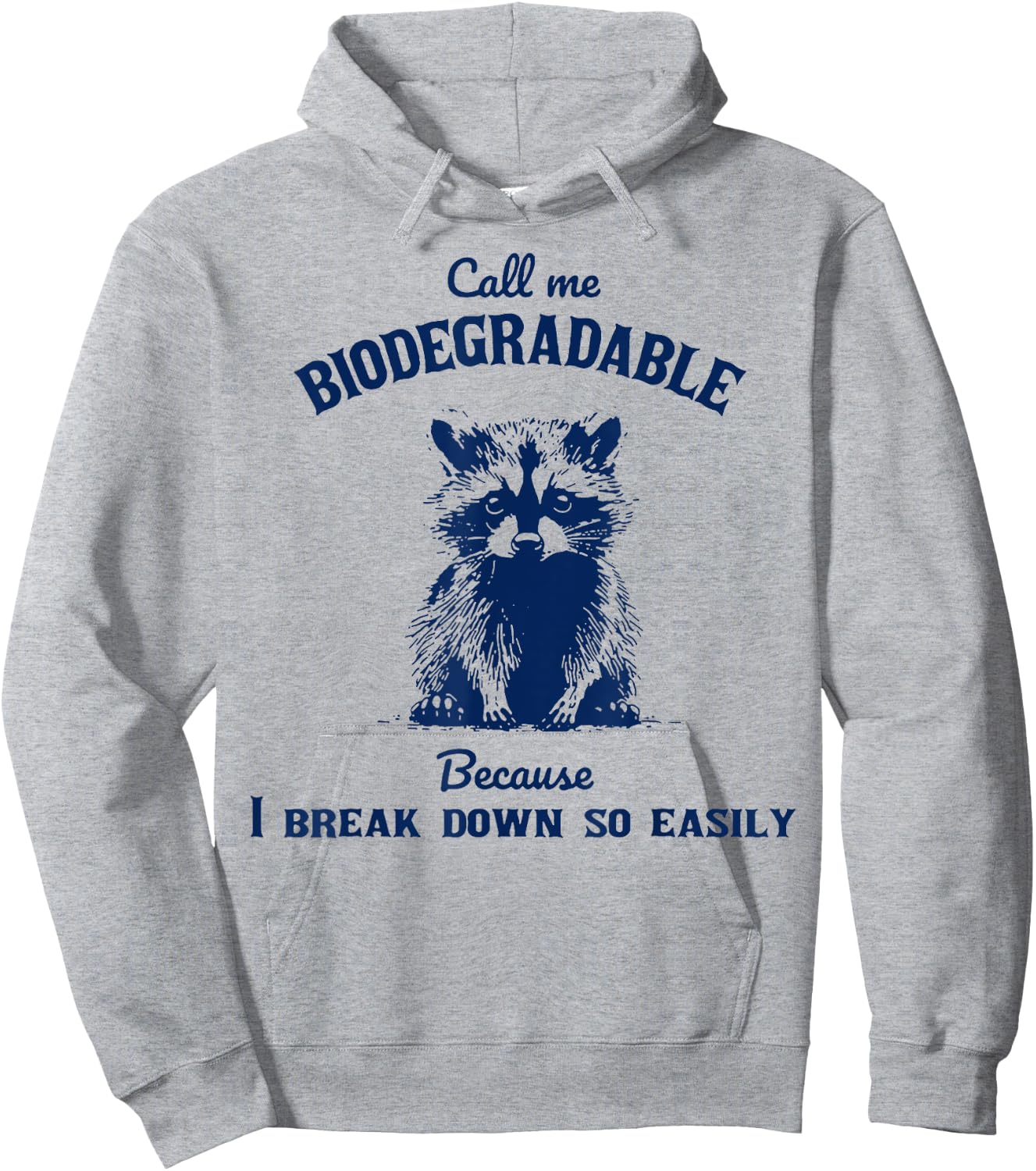 Call Me Biodegradable Because I Break Down So Easily Raccoon Hoodie - Hoodie | Ash