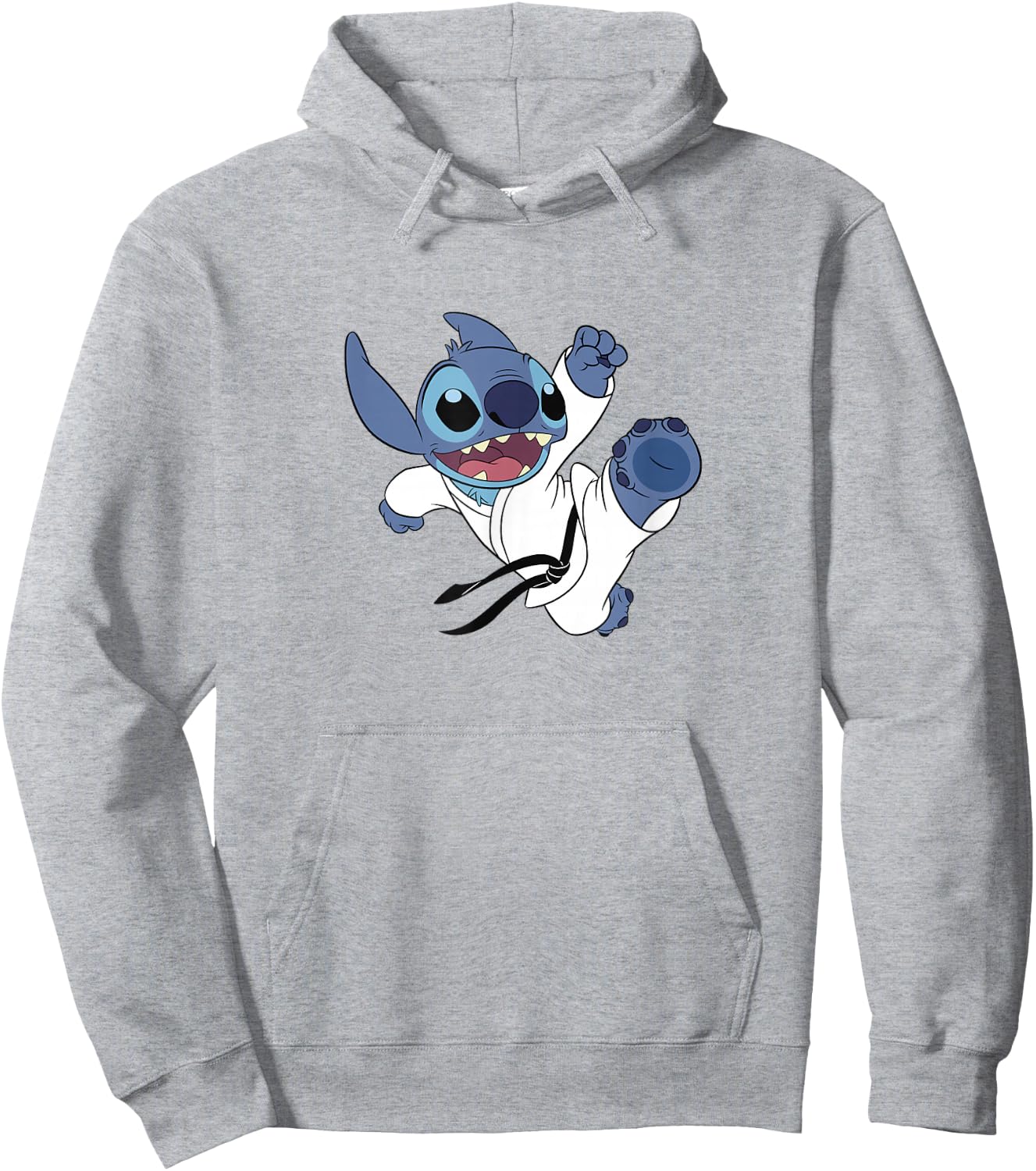 Disney Lilo & Stitch Karate Kick Black Belt Cute Logo Hoodie - Hoodie | Ash