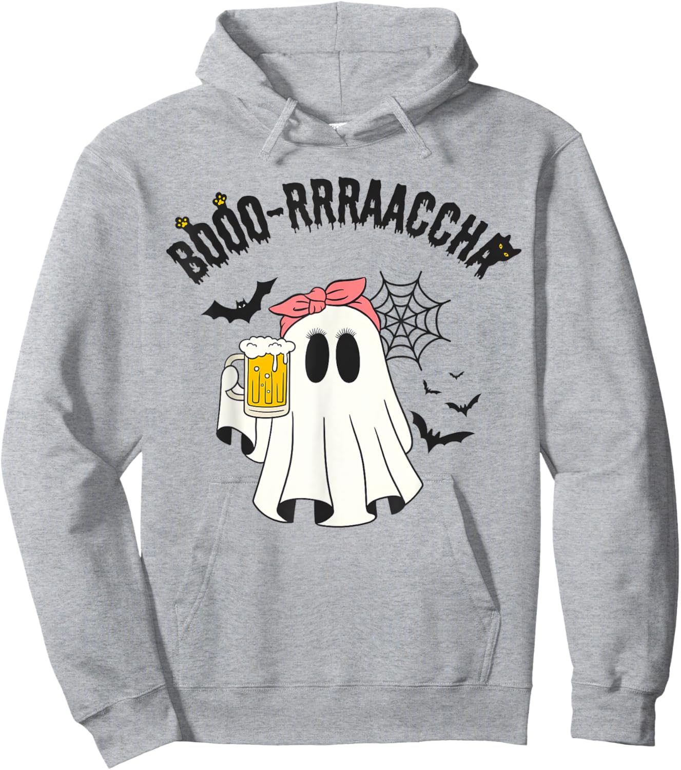 Boo-racha Funny Halloween Ghost Beer Design Borracha Funny Hoodie - Hoodie | Ash