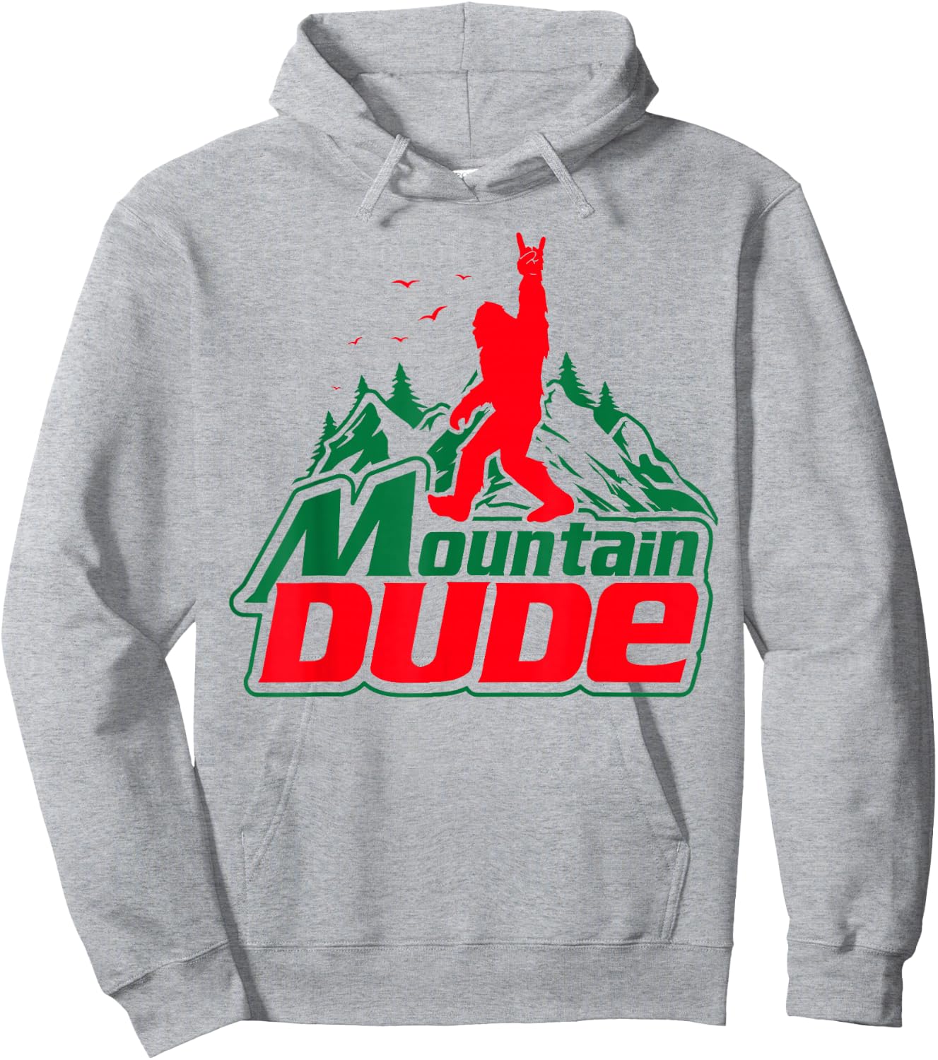 Mountain Dude Funny Bigfoot Sasquatch Hiking Gifts Men Women Hoodie - Hoodie | Ash