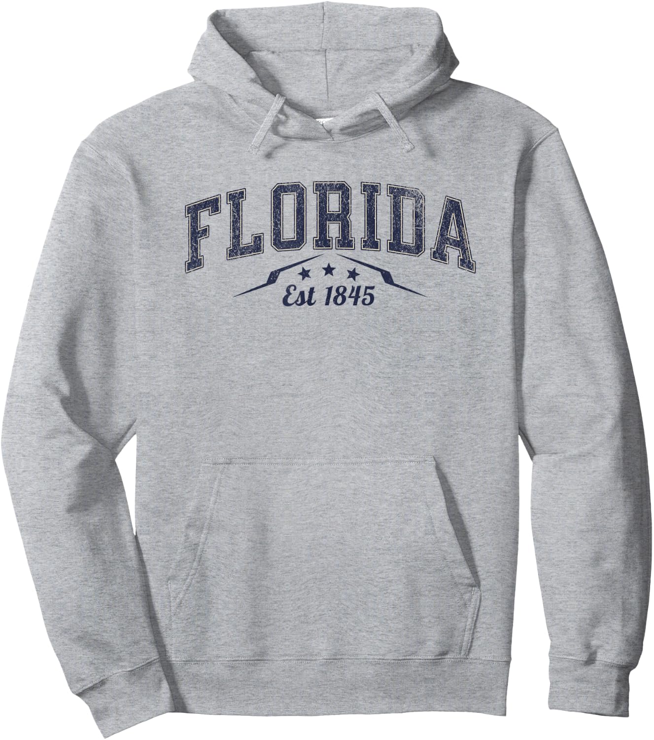 Retro State of Florida Est 1845 Varsity Style Florida Hoodie - Hoodie | Ash