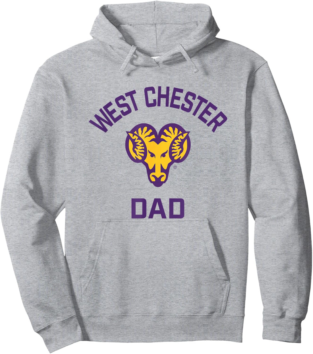 West Chester University Golden Rams Arched Dad Hoodie - Hoodie | Ash
