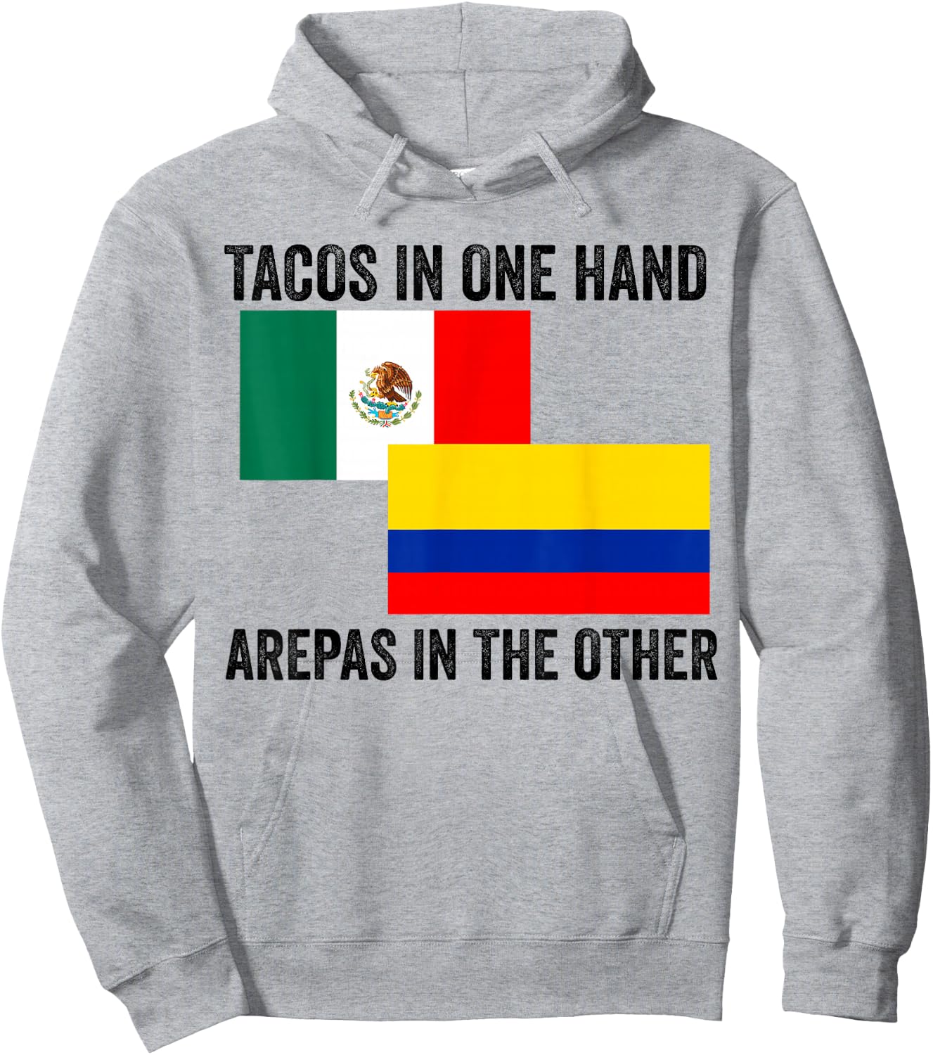 Half Colombian Half Mexican Flag 1/2 Heritage Pride Hoodie - Hoodie | Ash