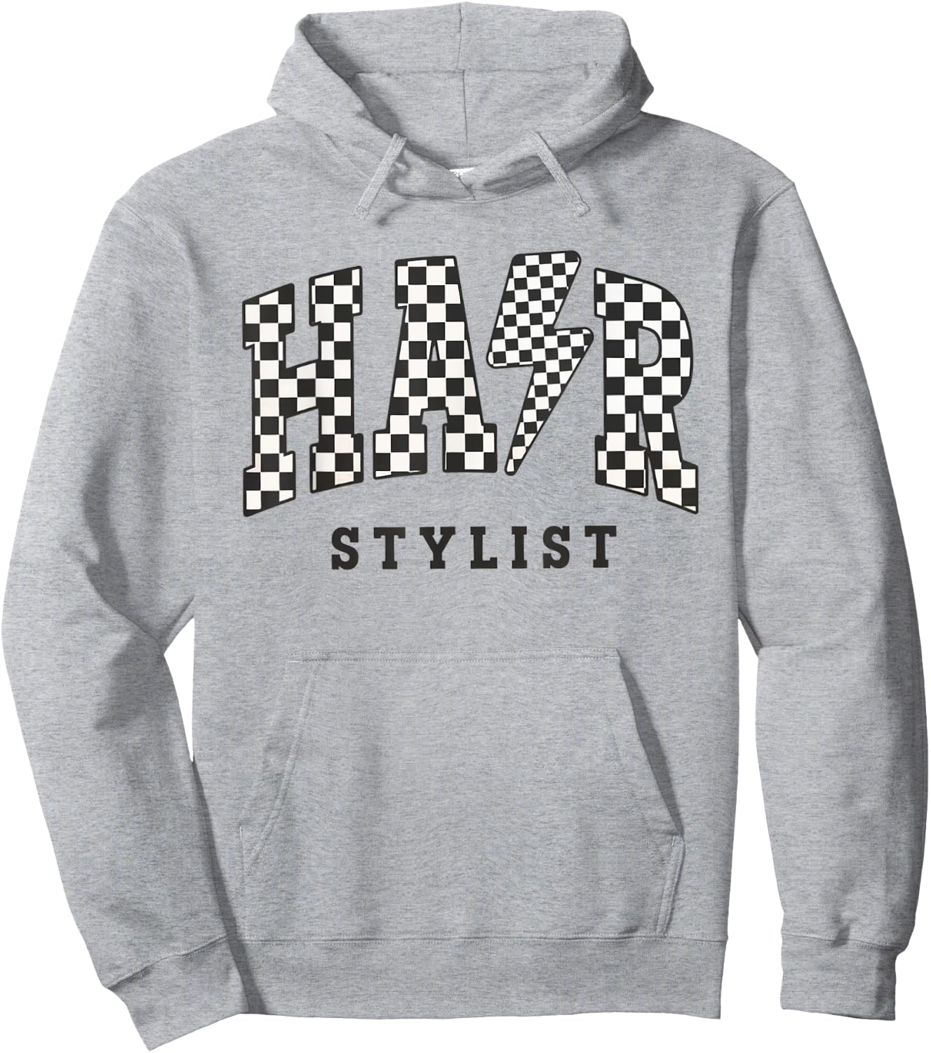 Retro Checkered Hair Stylist Graduation Cosmetology School Hoodie - Hoodie | Ash