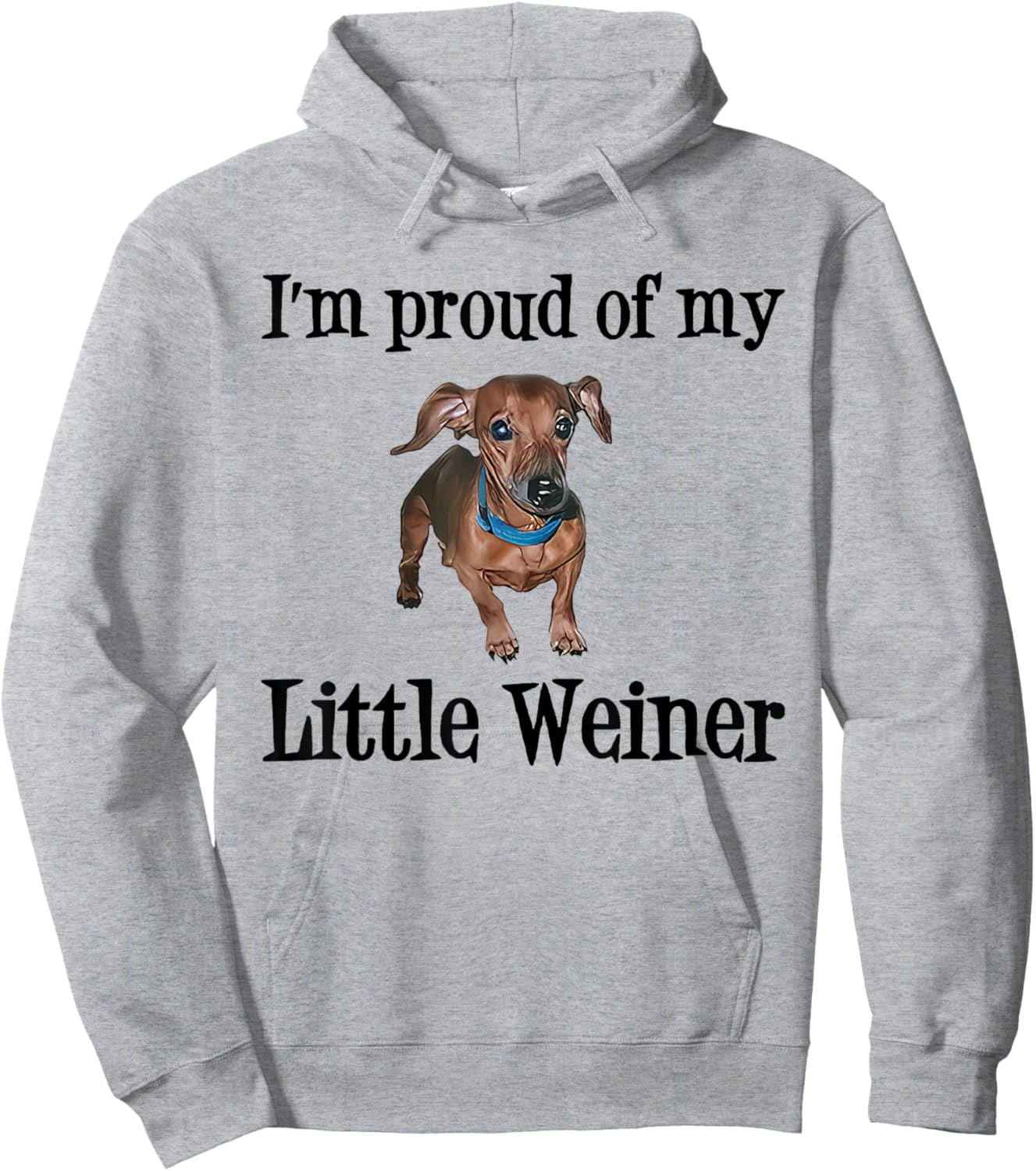 I'm Proud Of My Little Weiner Funny Dog Lover Animal Lover Women Hoodie - Hoodie | Ash