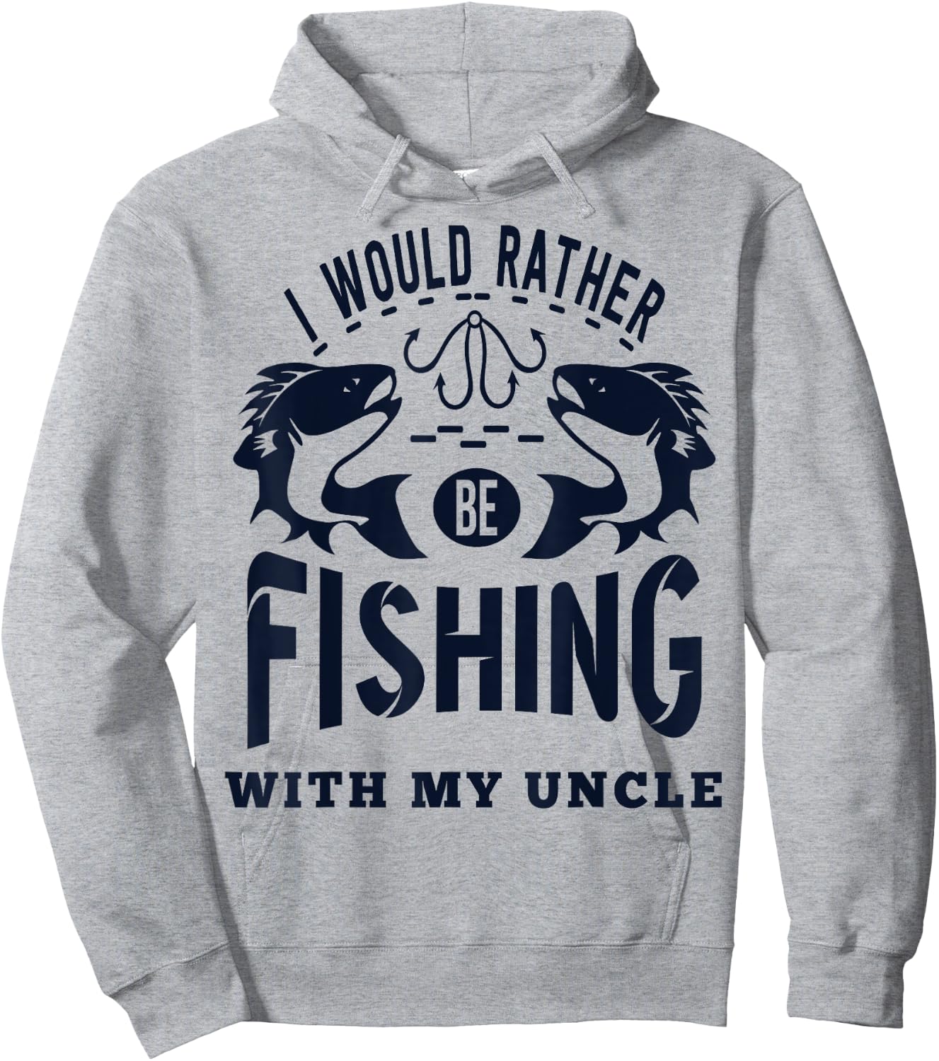 "I'd Rather be Fishing with My Uncle" Fisherman Nephew Niece Hoodie - Hoodie | Ash