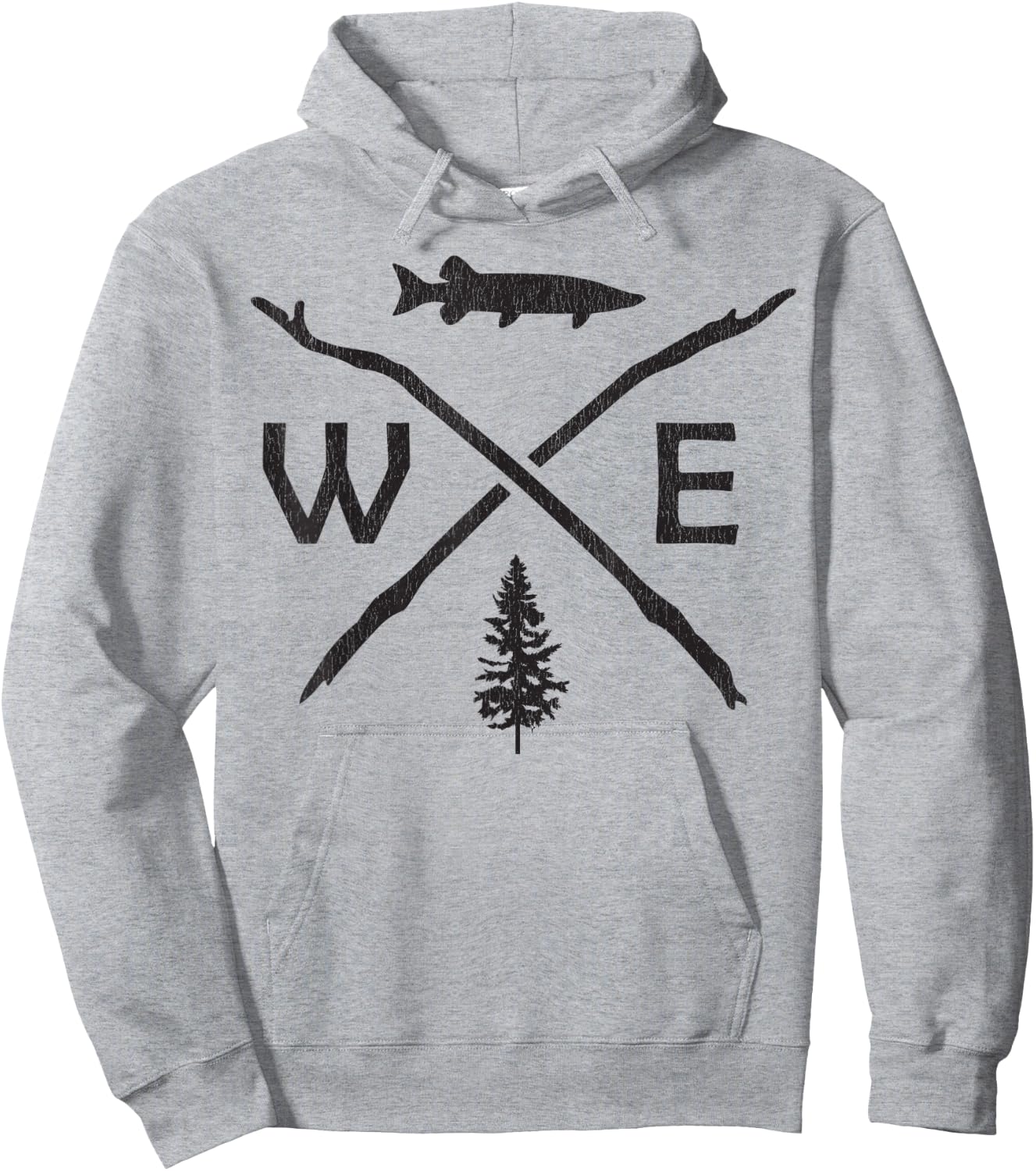 Musky Fishing - Muskie Compass Outdoor Fisherman Gift Hoodie - Hoodie | Ash