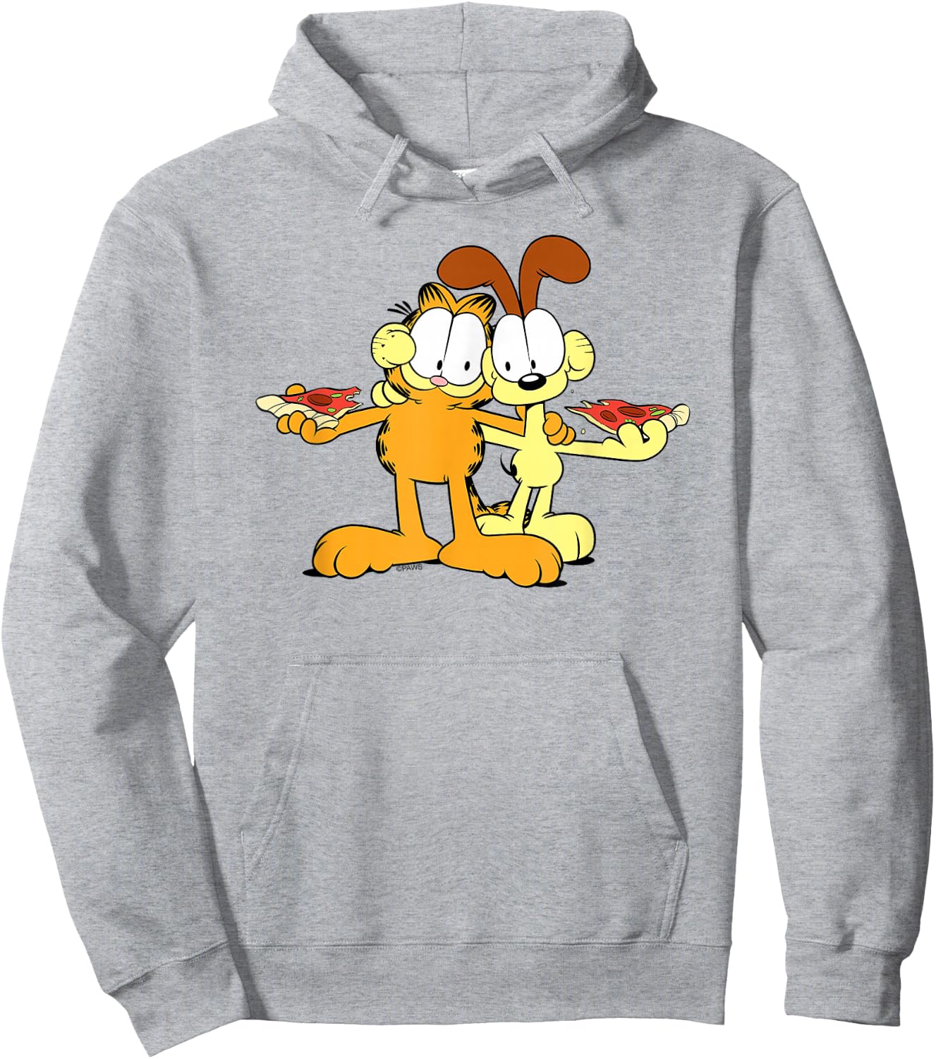 Garfield & Odie Happy Pizza Hug Cartoon Cat Hoodie - Hoodie | Ash