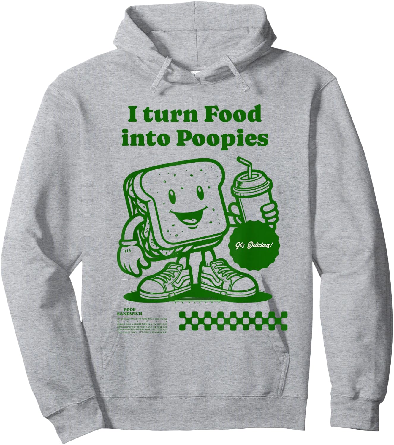 I Turn Food into Poopies Retro Funny Poop Adult Humor Meme Hoodie - Hoodie | Ash