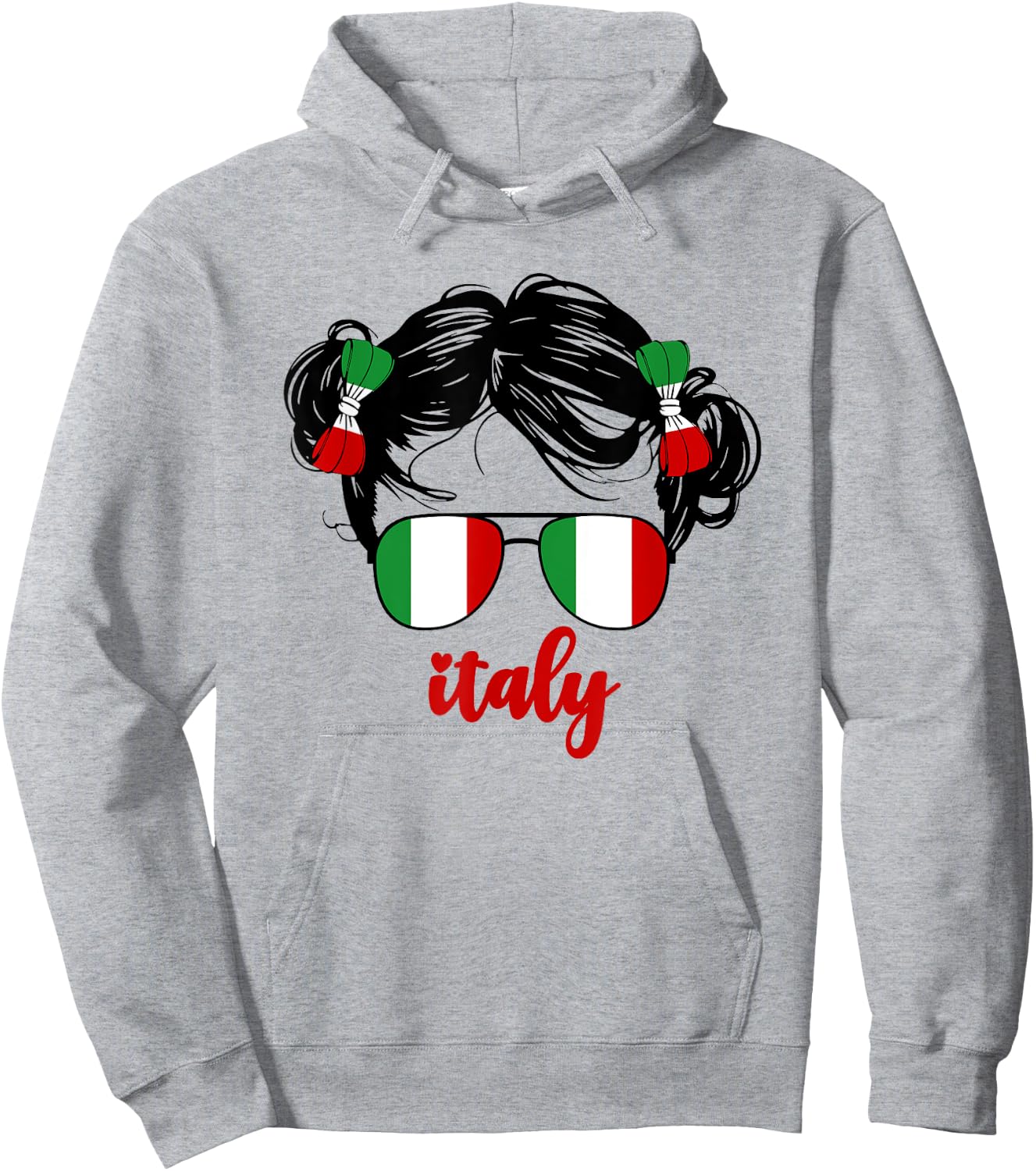 Cute Italian Girl For Kids Pride Italia Italy Flag Girls Hoodie - Hoodie | Ash