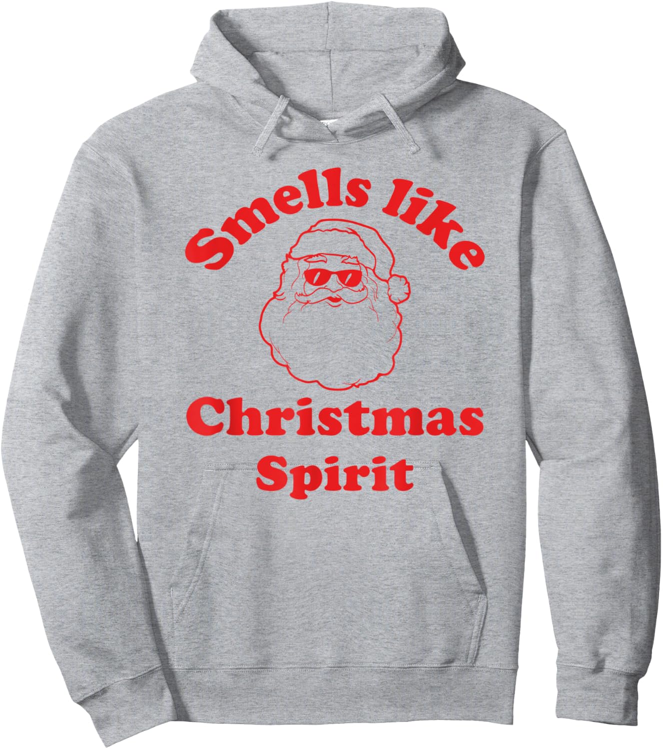 Smells Like Christmas Spirit Funny Santa Claus Face Hoodie - Hoodie | Ash