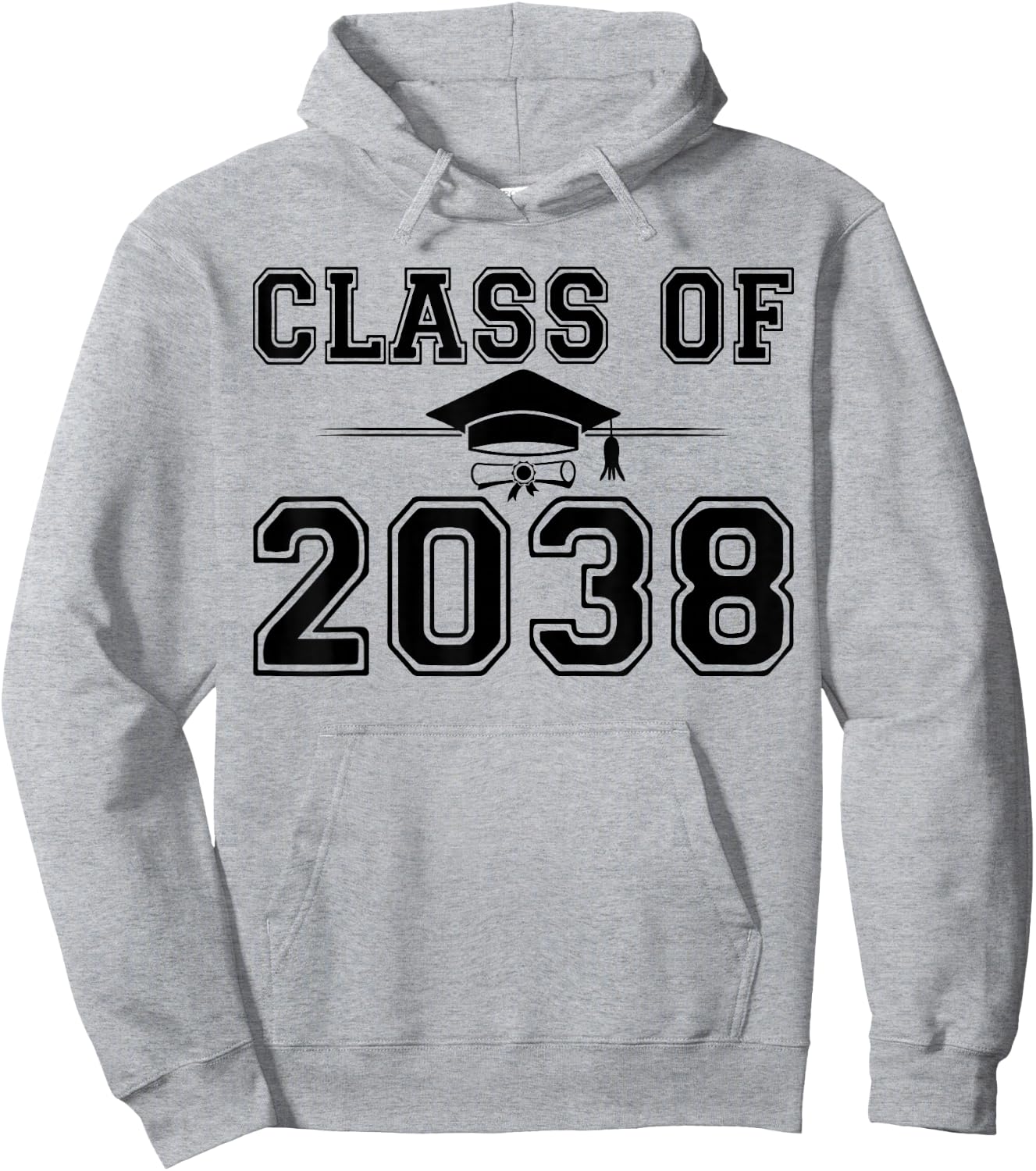 Class of 2038 Grow With Me Graduation Handprint On Back Hoodie - Hoodie | Ash