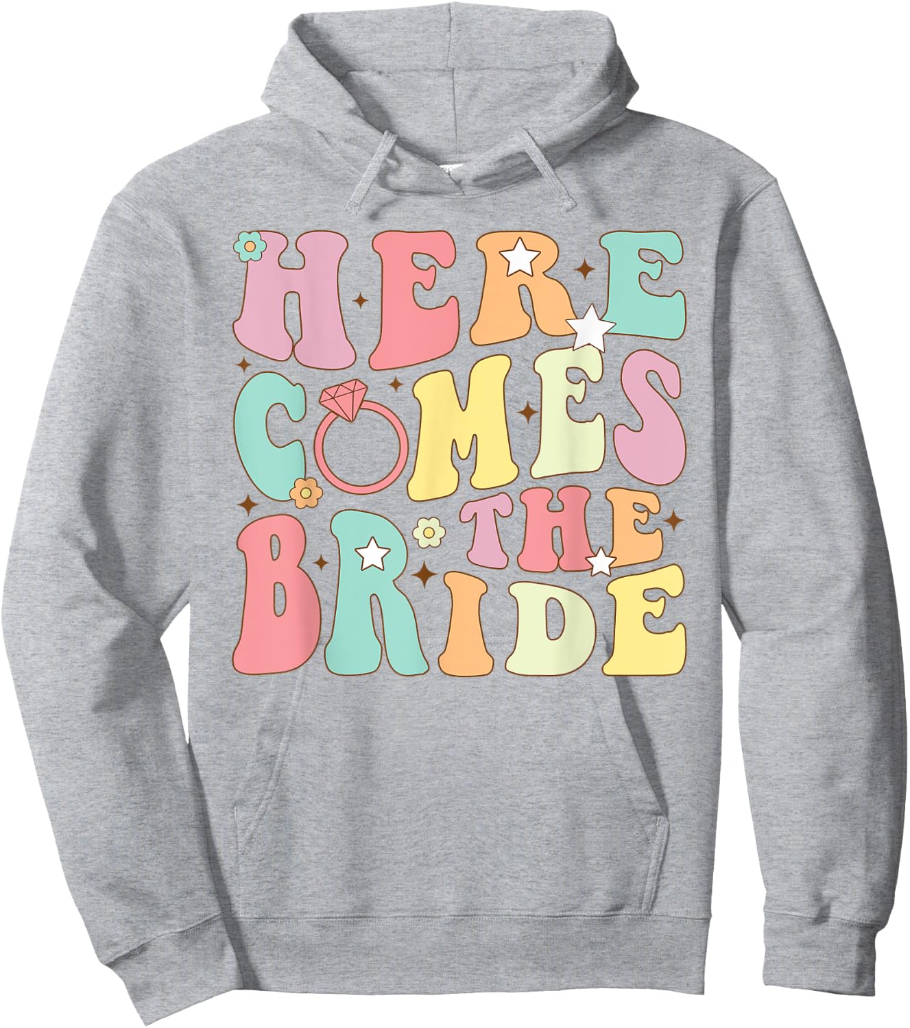 Here Come The Bride Bridesmaids Groovy Bachelorette Party Hoodie - Hoodie | Ash