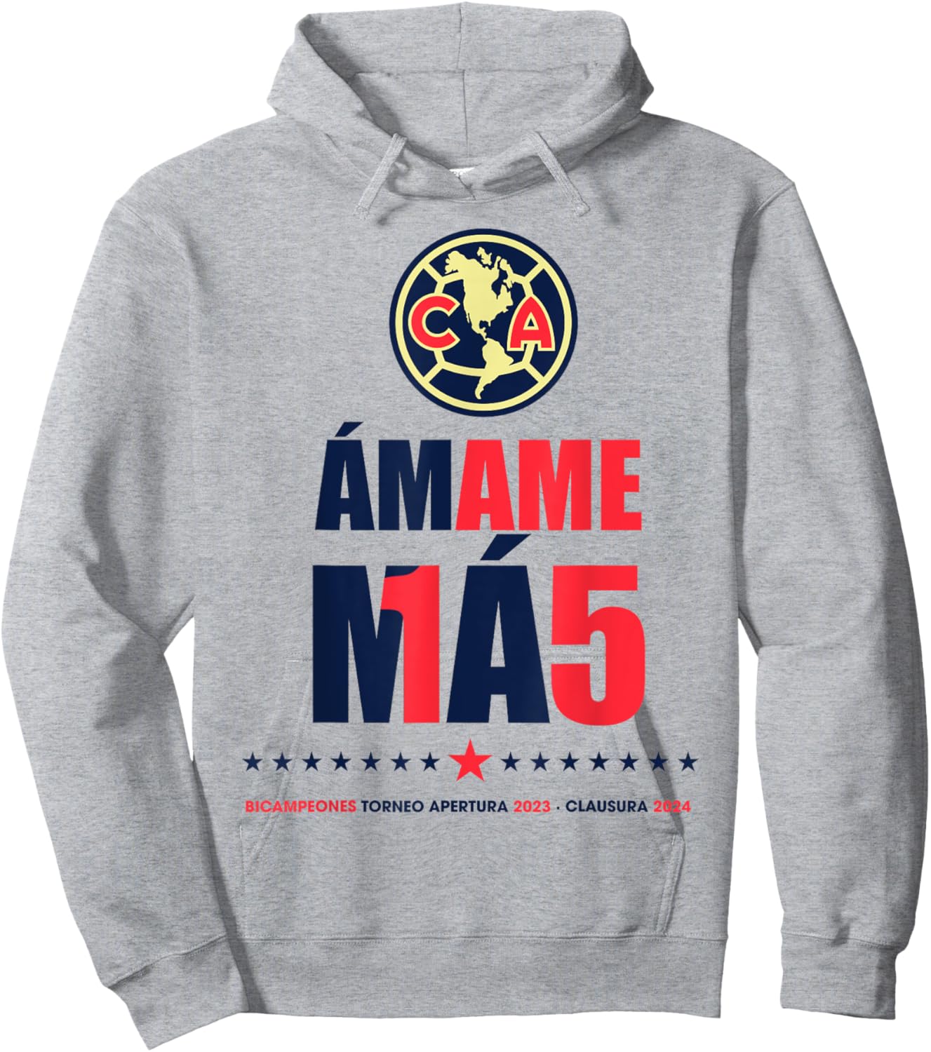 Club America Bicampeon Torneo Apertura 2023 - Clausura 2024 Hoodie - Hoodie | Ash