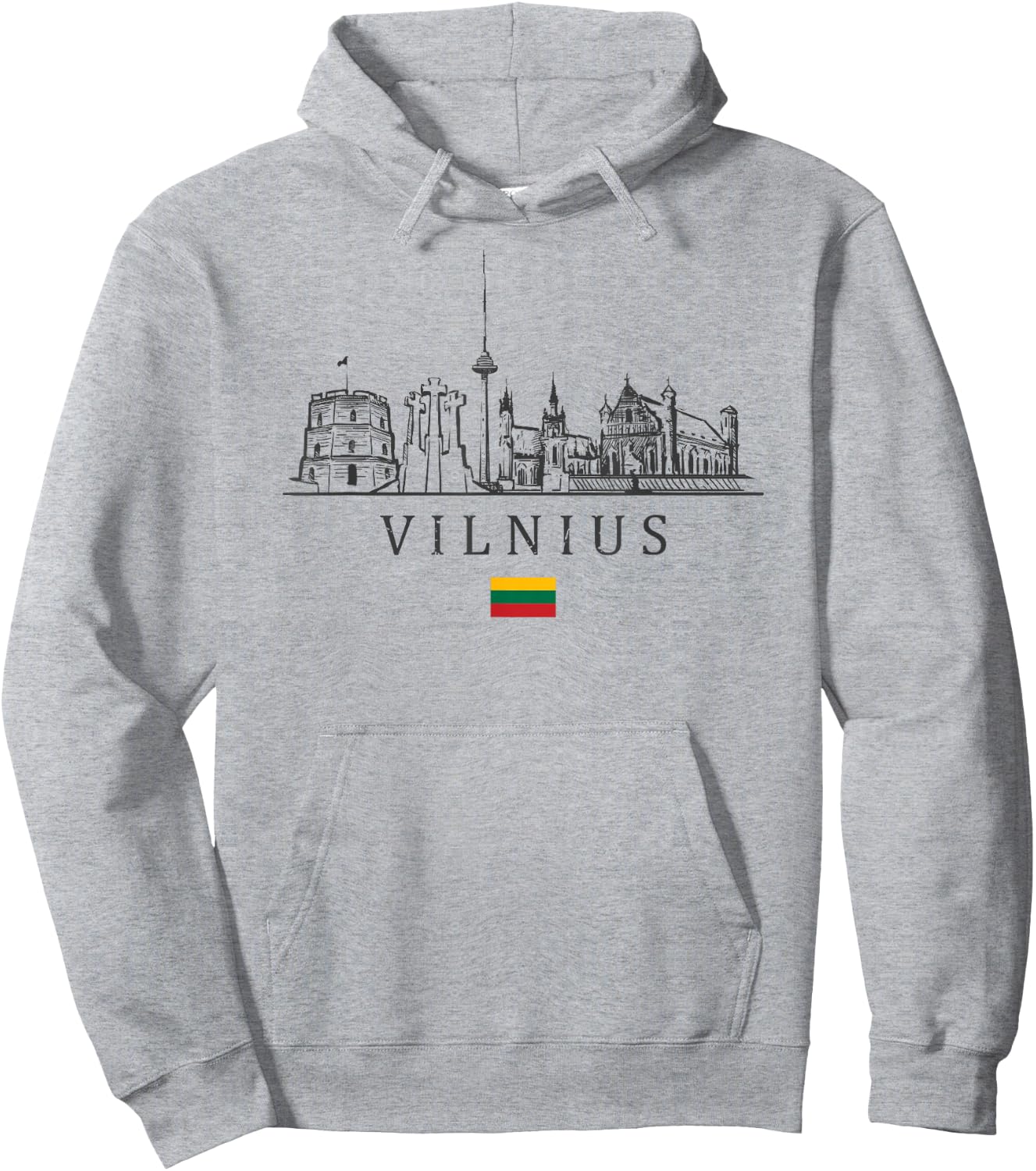 Vintage Vilnius Lithuania Vacation | Lithuania Lover Hoodie - Hoodie | Ash