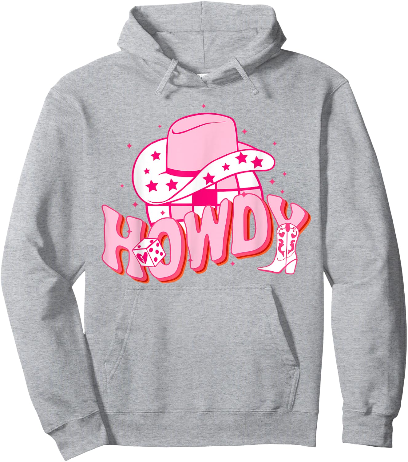 Howdy Southern Western Girl Country Rodeo Pink Cowgirl Disco Hoodie - Hoodie | Ash
